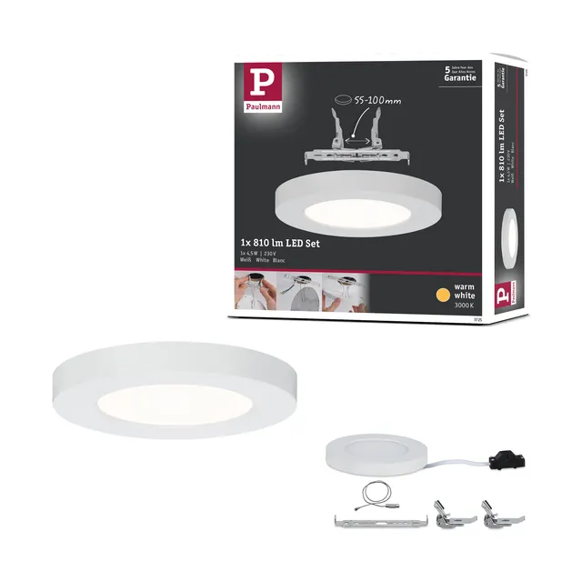 Paulmann 3725 LED-Einbauleuchte Ø116mm weiß matt 3000K