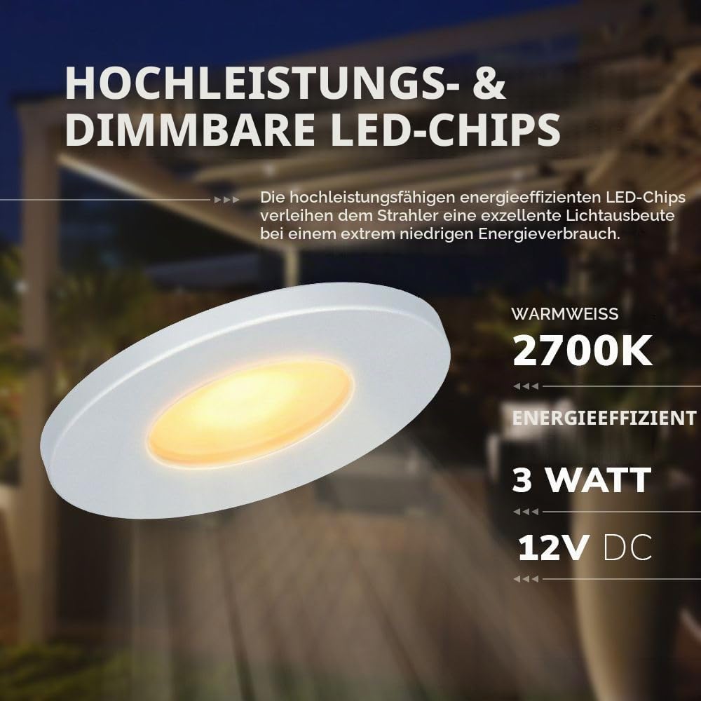Hoftronic Milano Einbaustrahler 12x3W IP65 2700K