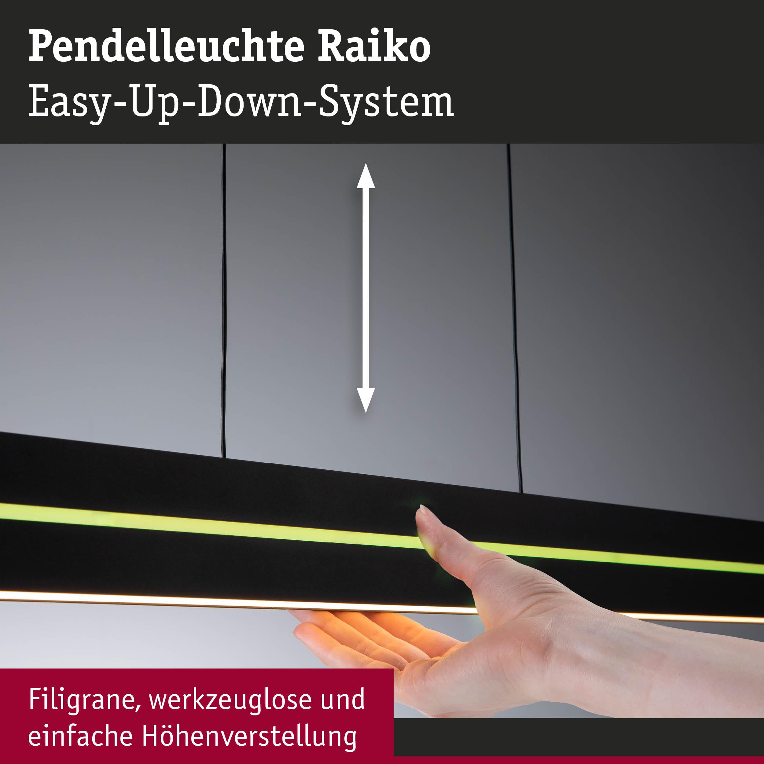 Paulmann Raiko 78474 Pendelleuchte Schwarz RGBW dimmbar