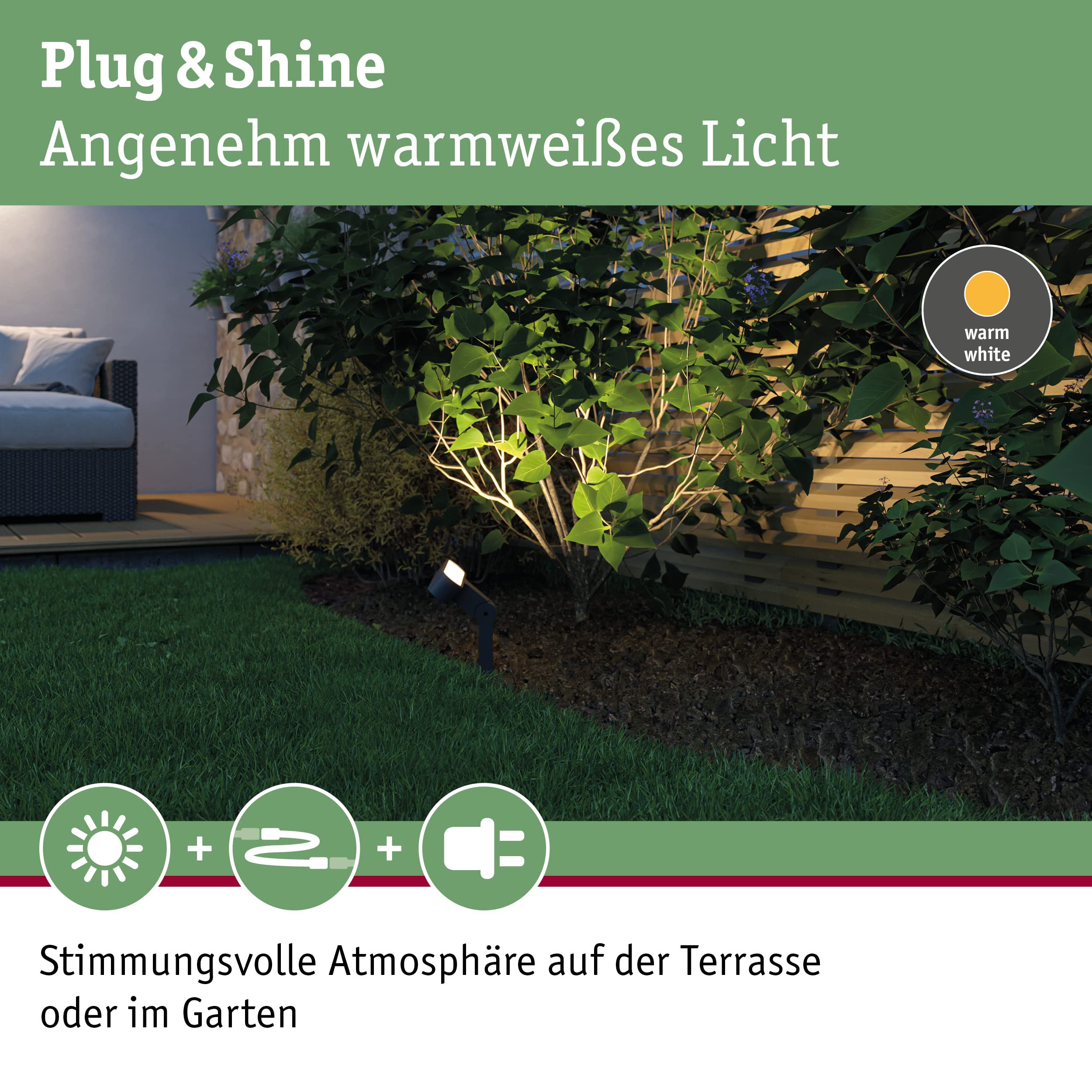 Paulmann Plug & Shine Ito Außenspot anthrazit 6W