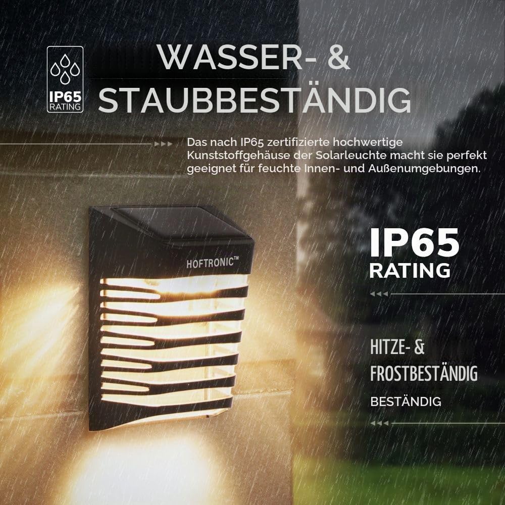 Hoftronic Dono Solar Wandleuchte 4er Set Warmweiß