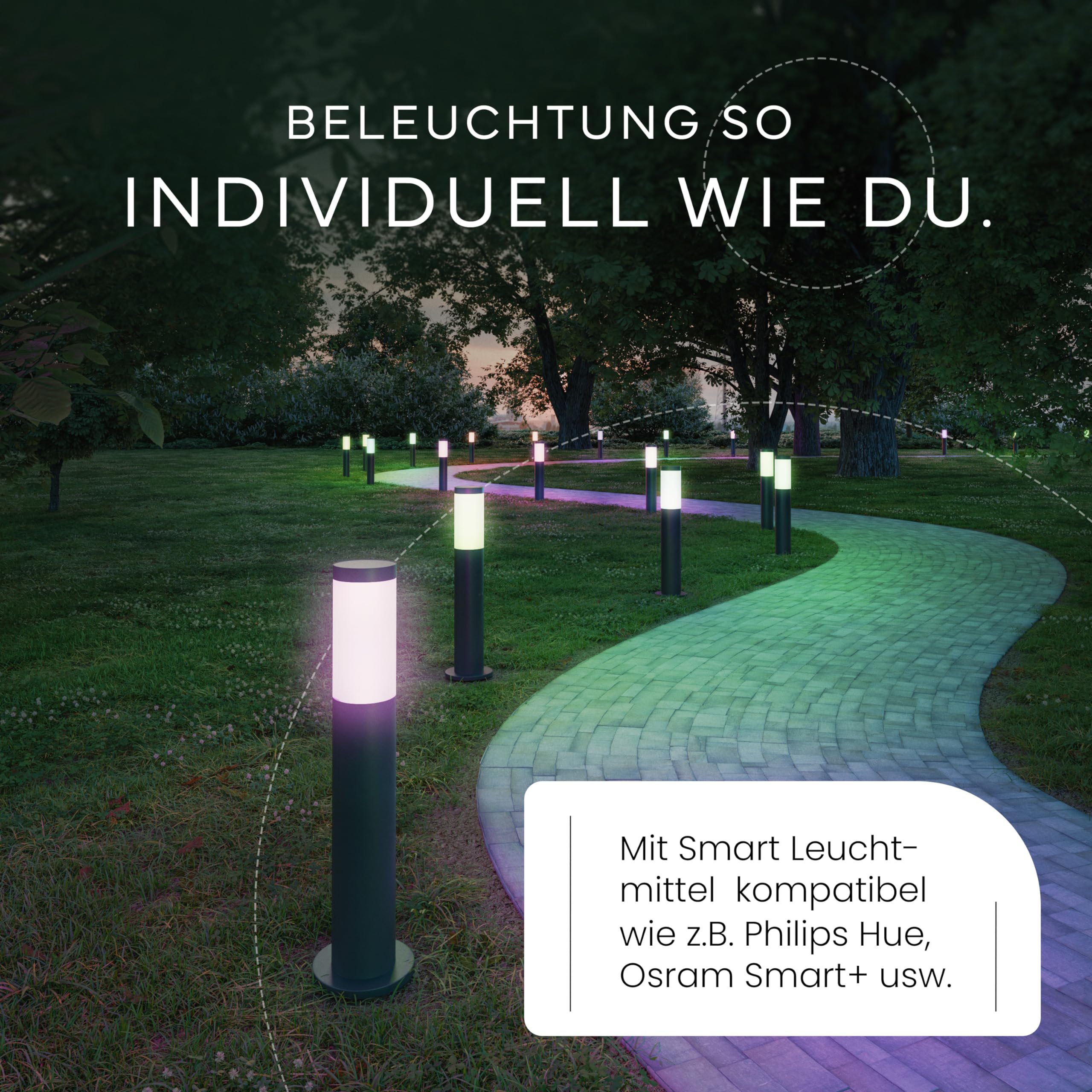 MATO Wegeleuchte Außen 50cm Edelstahl 4er-Set anthrazit