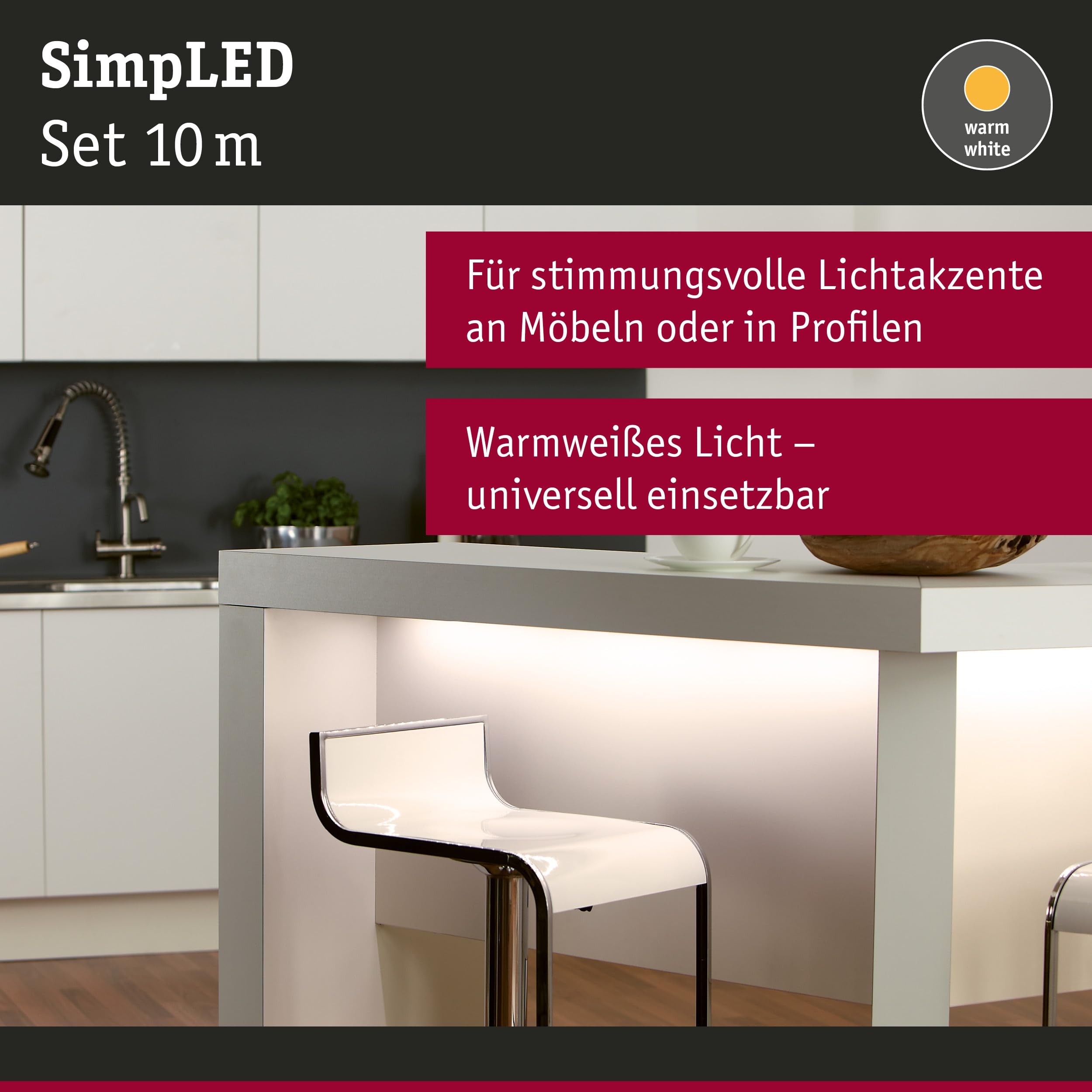 Paulmann 78974 SimpLED Strip Set 10m warmweiß 22W