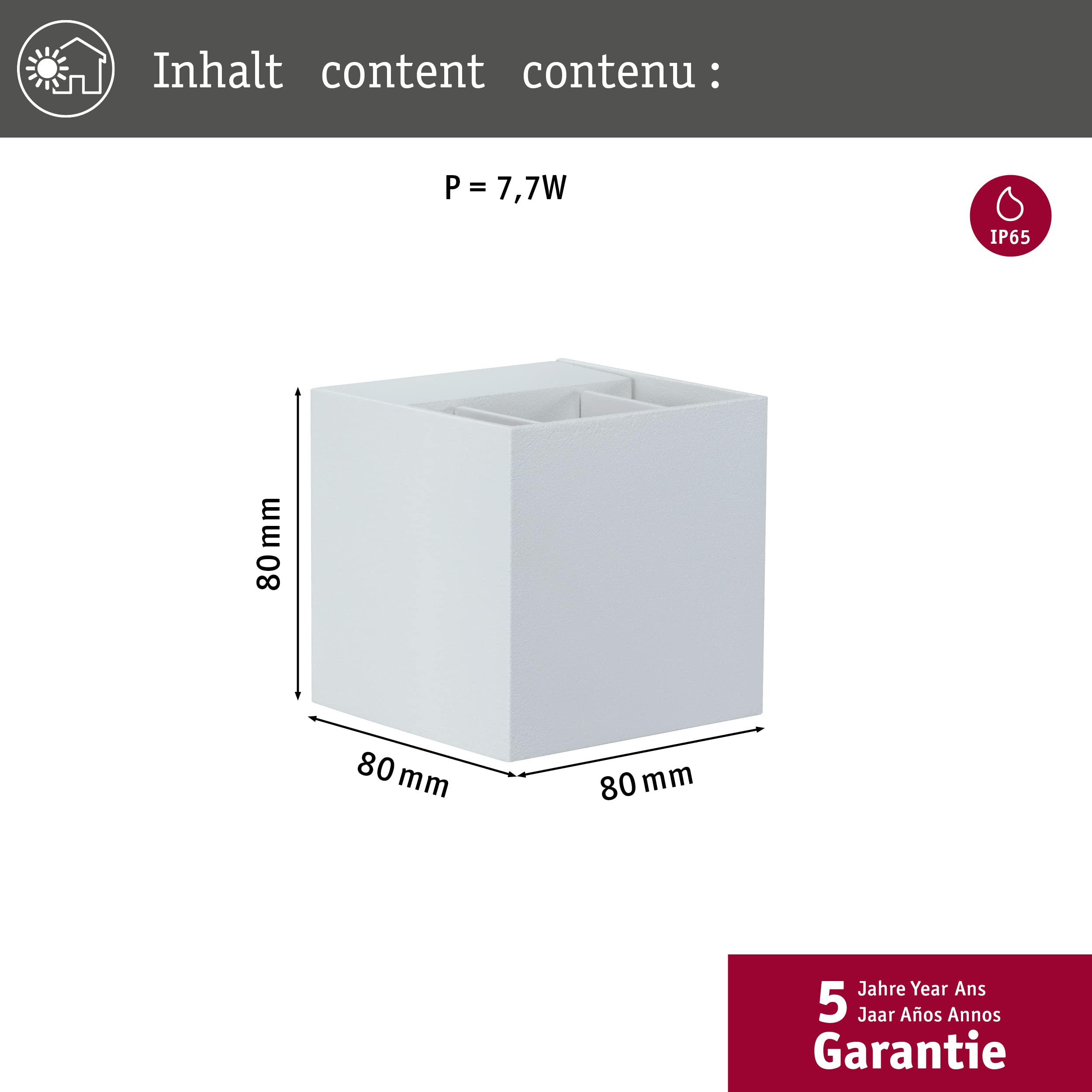 Paulmann Cybo Wandaufbauleuchte LED weiß IP65