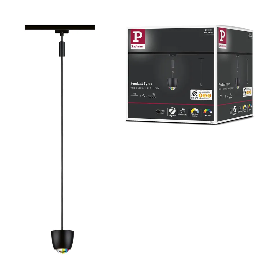 Paulmann URail 95684 Pendel Tyros RGBW Schwarz 200lm