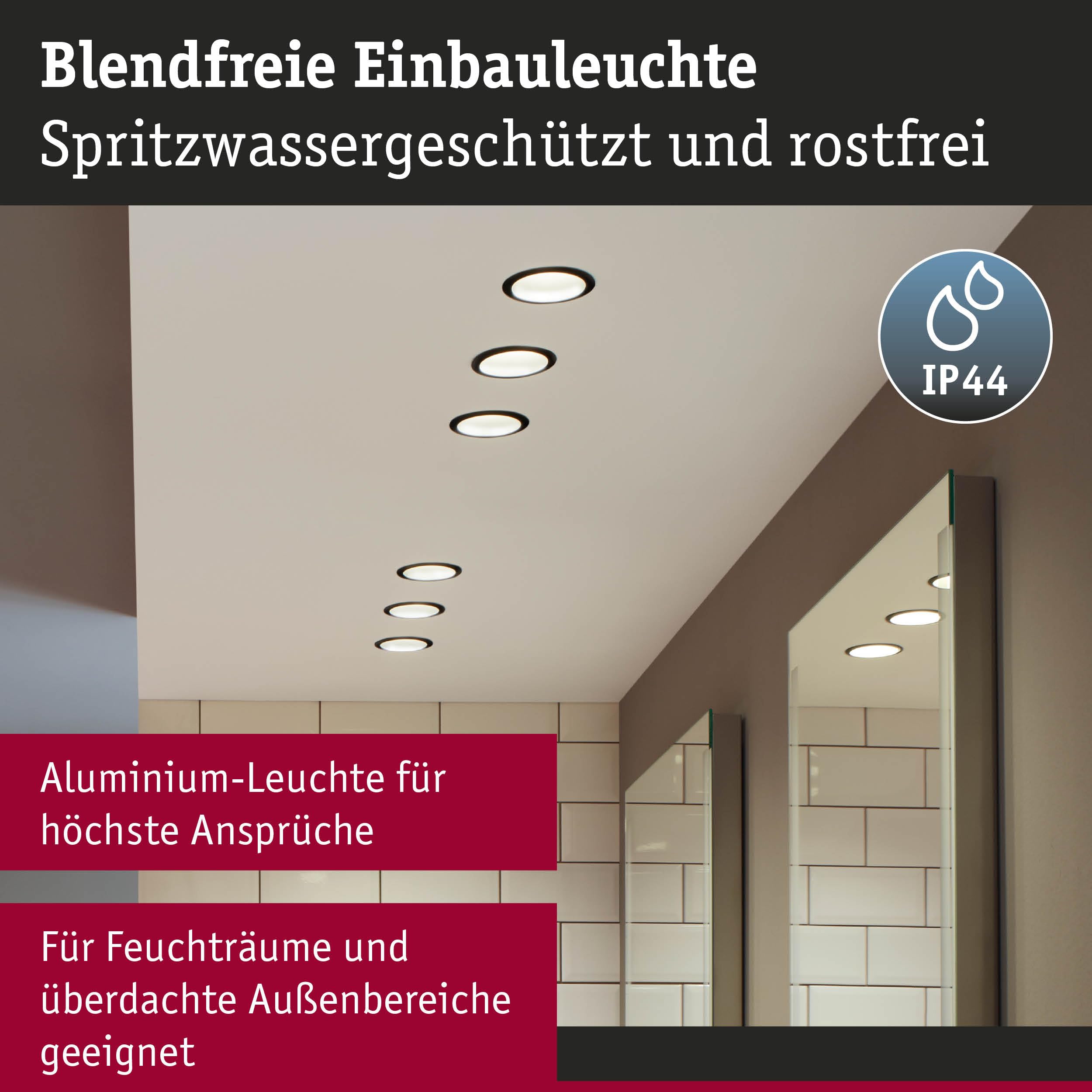 Paulmann Cole 5239 Einbauleuchte 6er-Set Silber IP44