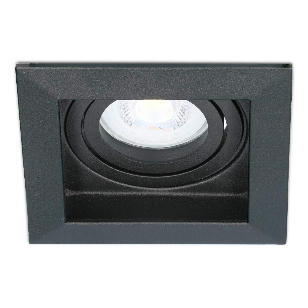 Hoftronic LED Einbaustrahler GU10 schwarz 3er Set 4000K