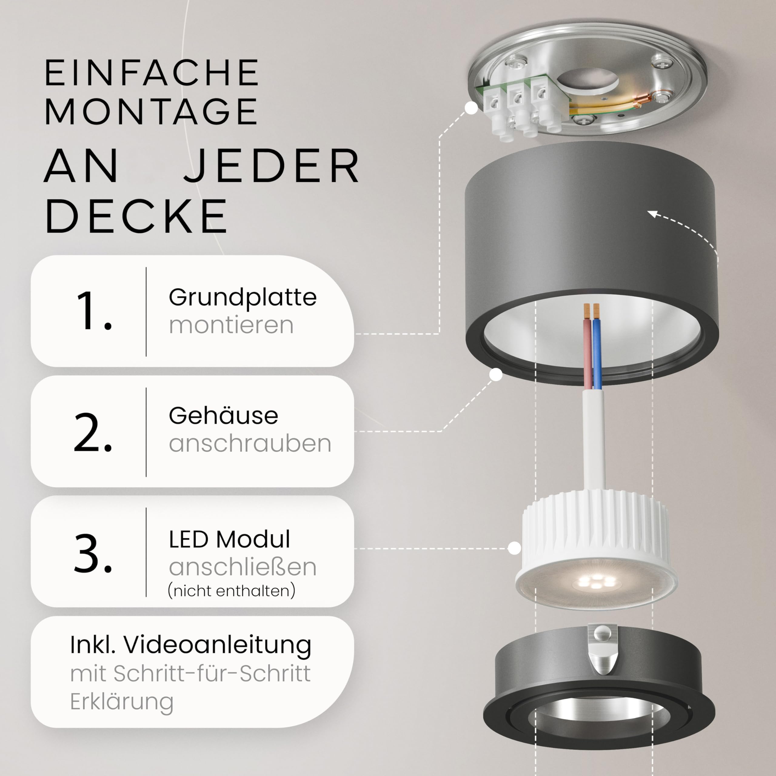 MATO Aufbaustrahler Decken-Spot schwarz schwenkbar 1 Stk