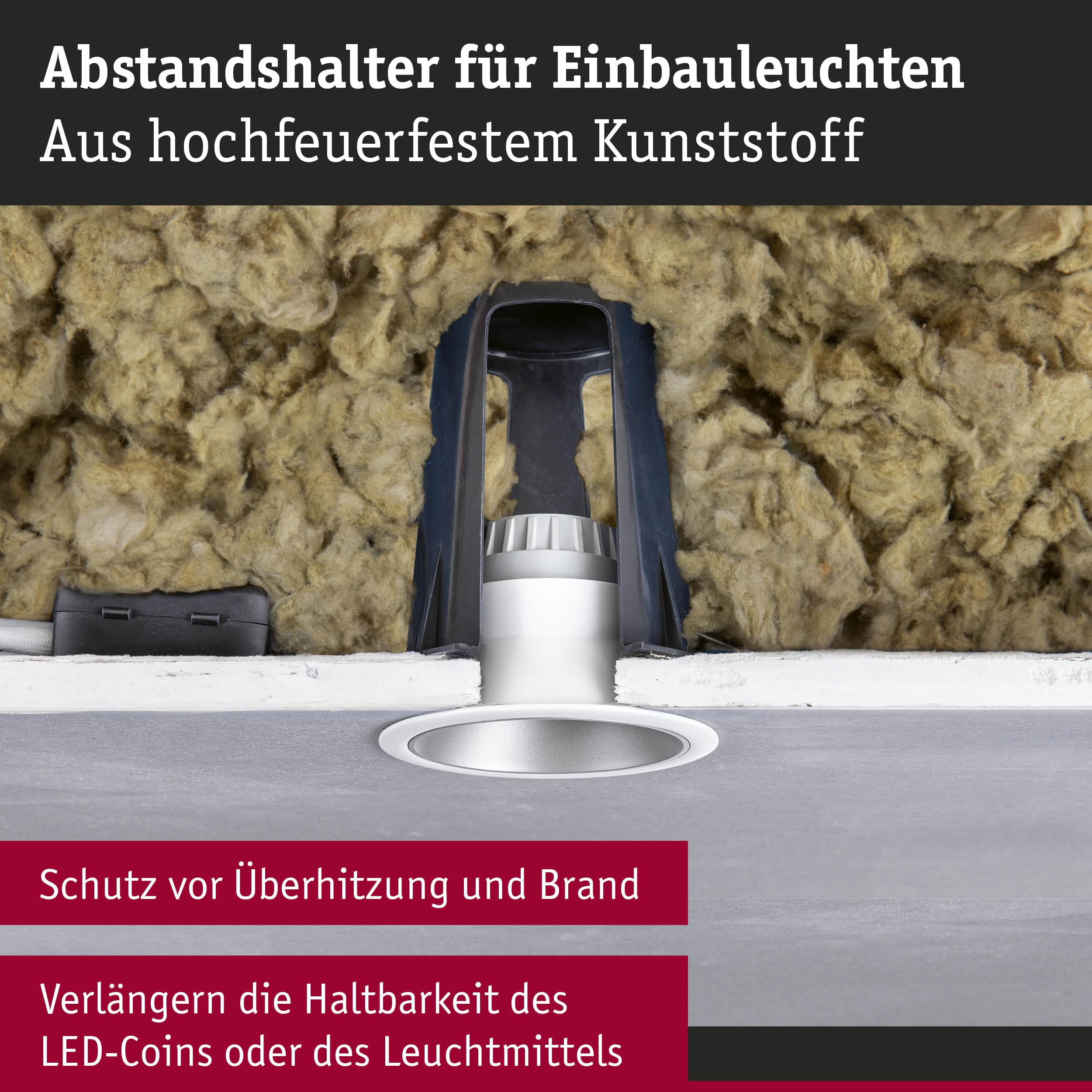 Paulmann 92402 Abstandshalter Einbauspot 20er-Set schwarz