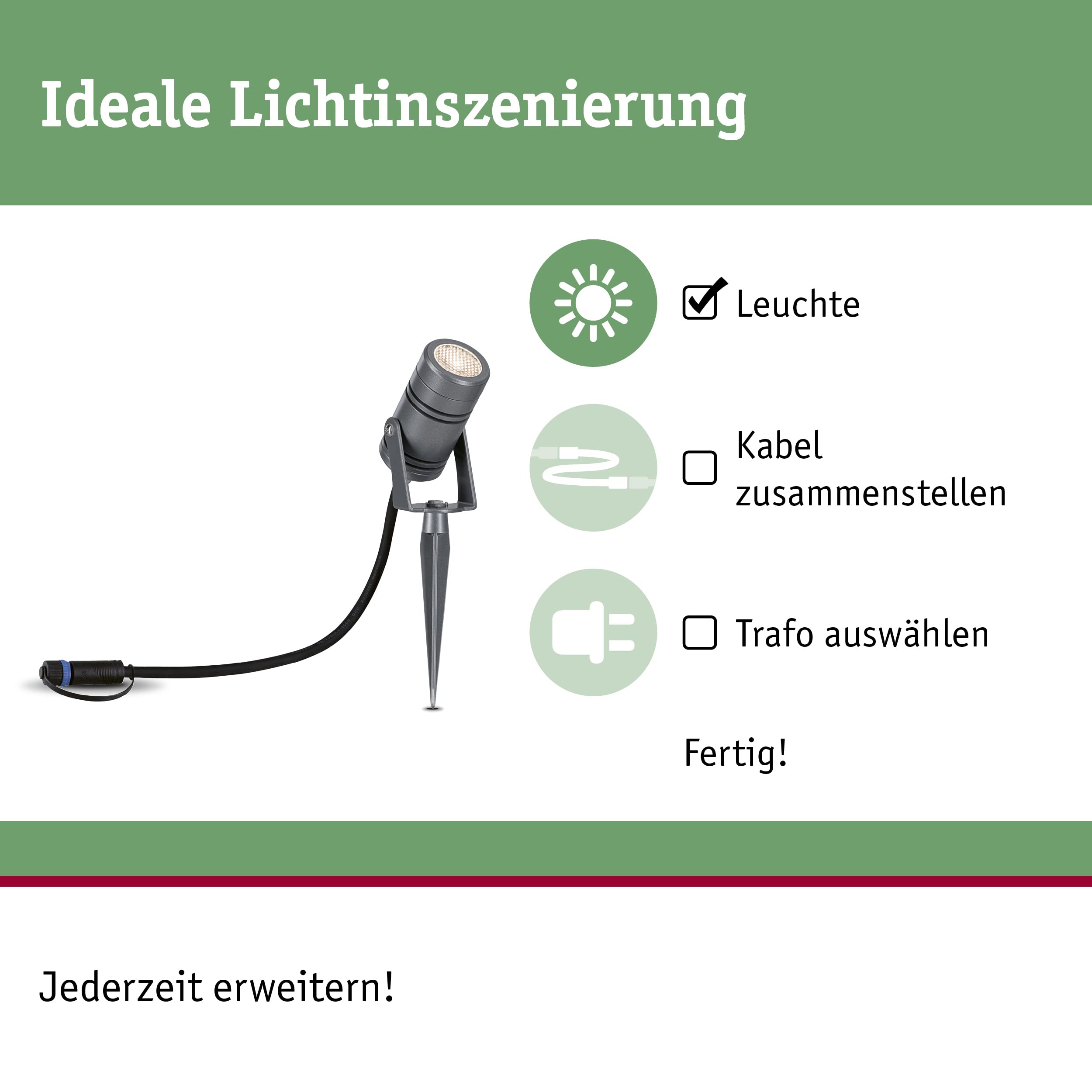 Paulmann Plug & Shine Spot Außenstrahler IP65 3000K