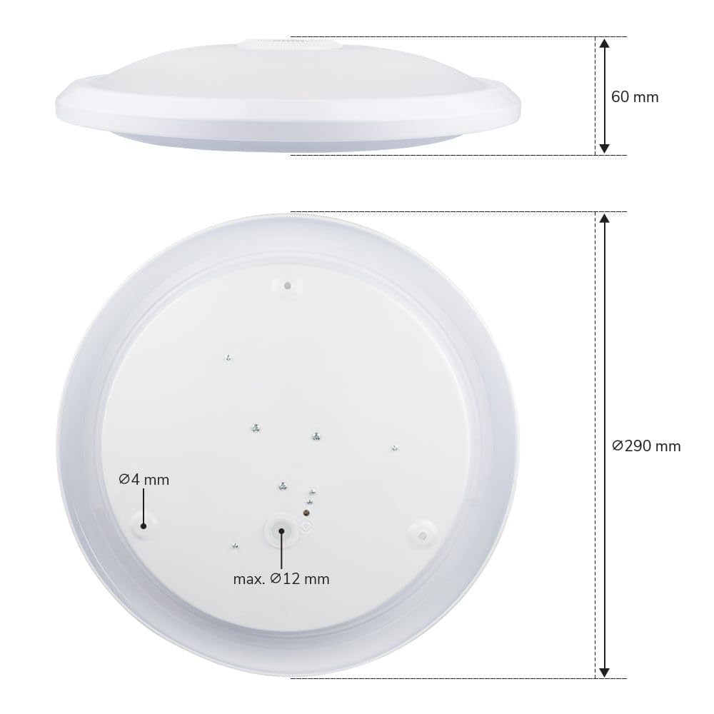 Hoftronic Deckenleuchte Sensor 12W 1000lm 3000K Warmweiß