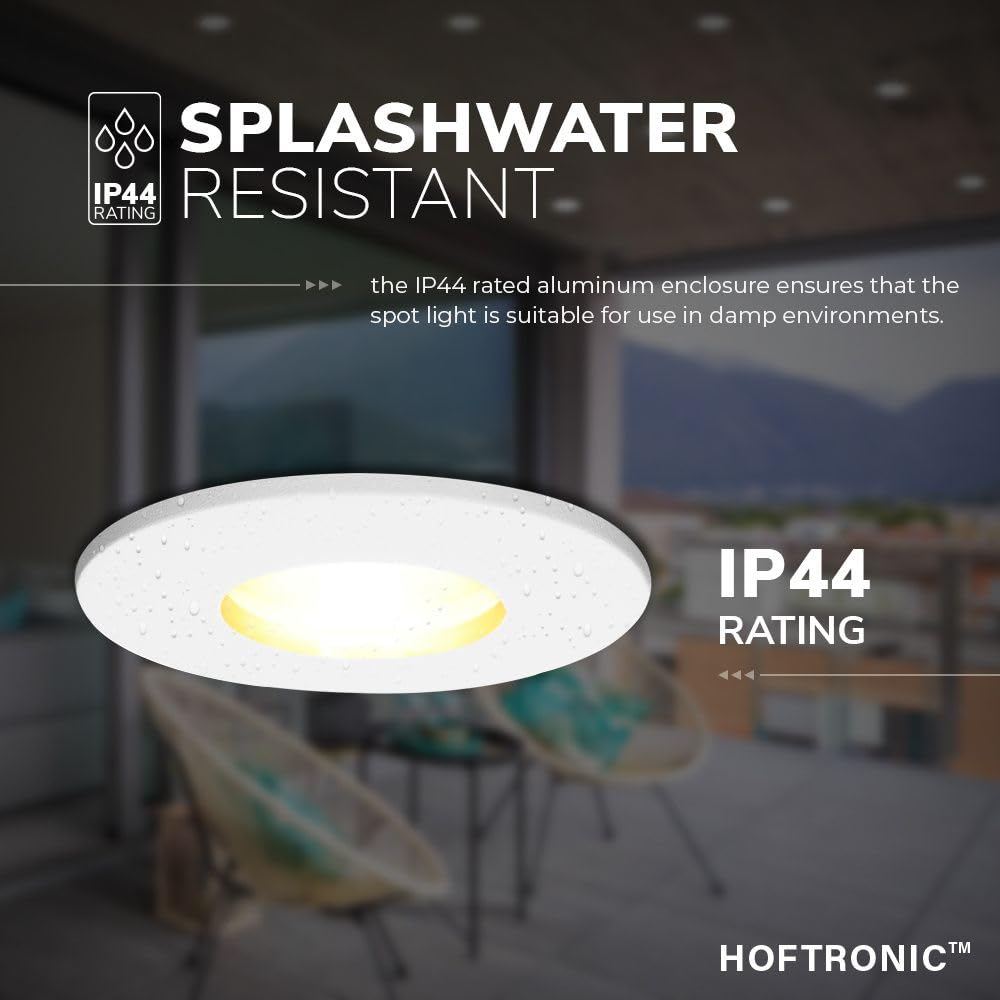 Hoftronic LED Einbaustrahler Weiß 6er Set 4000K IP44