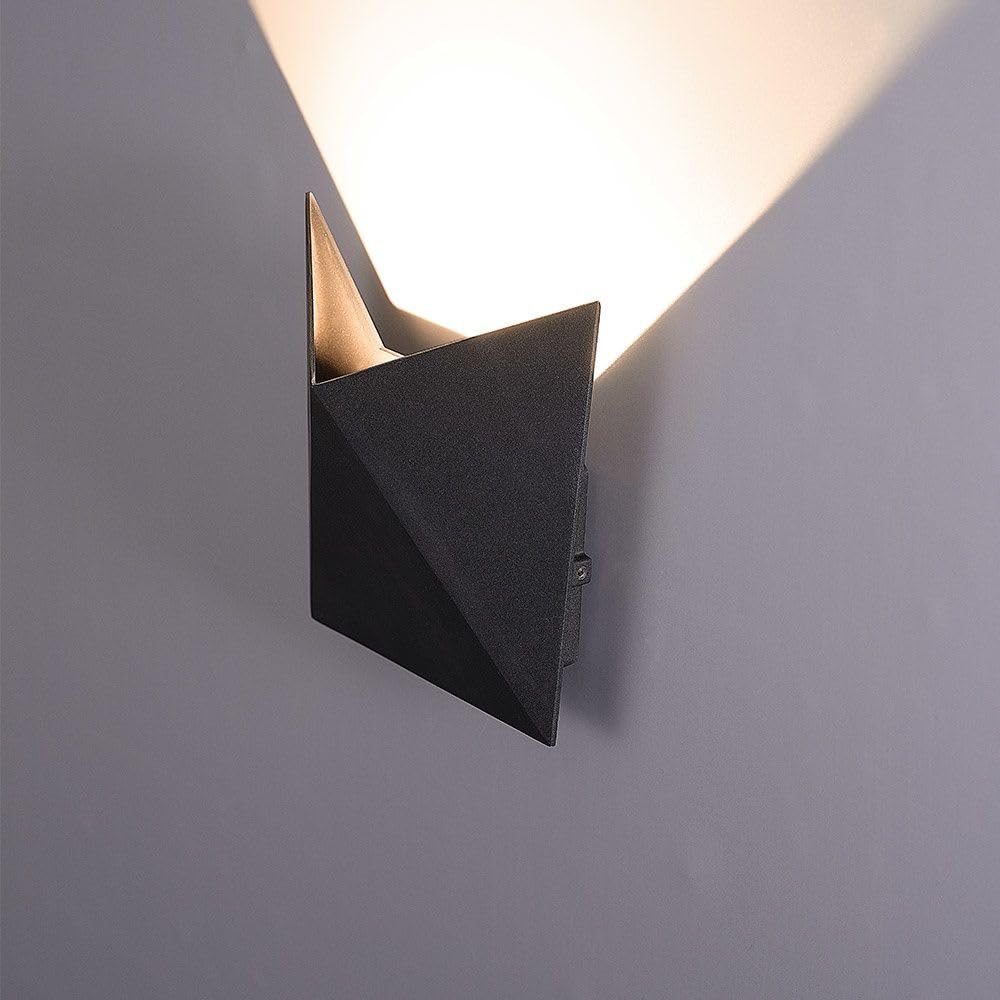 Hoftronic Tria Wandleuchte Uplight Schwarz IP54
