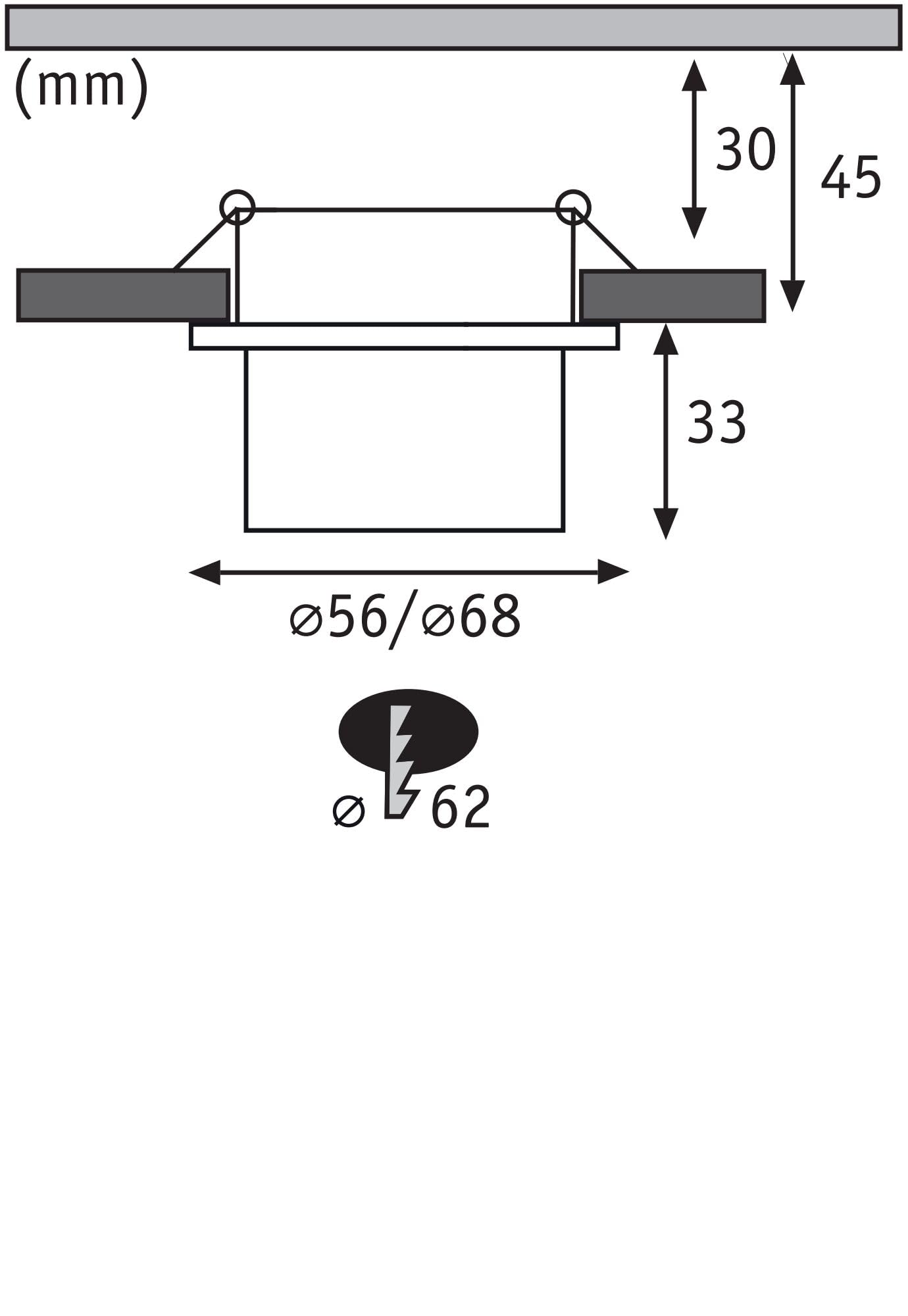Paulmann Gil Coin Einbaustrahler 3er-Set schwarz-matt 2700K