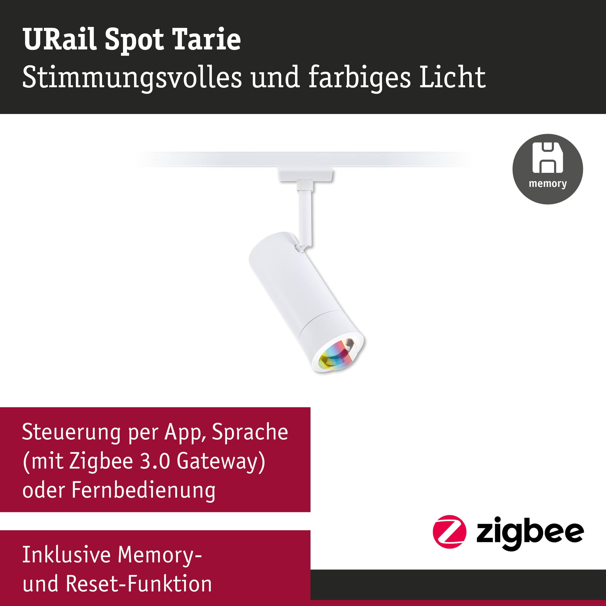 Paulmann URail Tarie 95692 Spot Signalweiß RGBW
