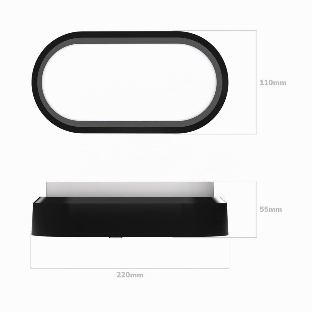 Hoftronic C-Series Kellerlampe LED 2er Set schwarz 1830lm