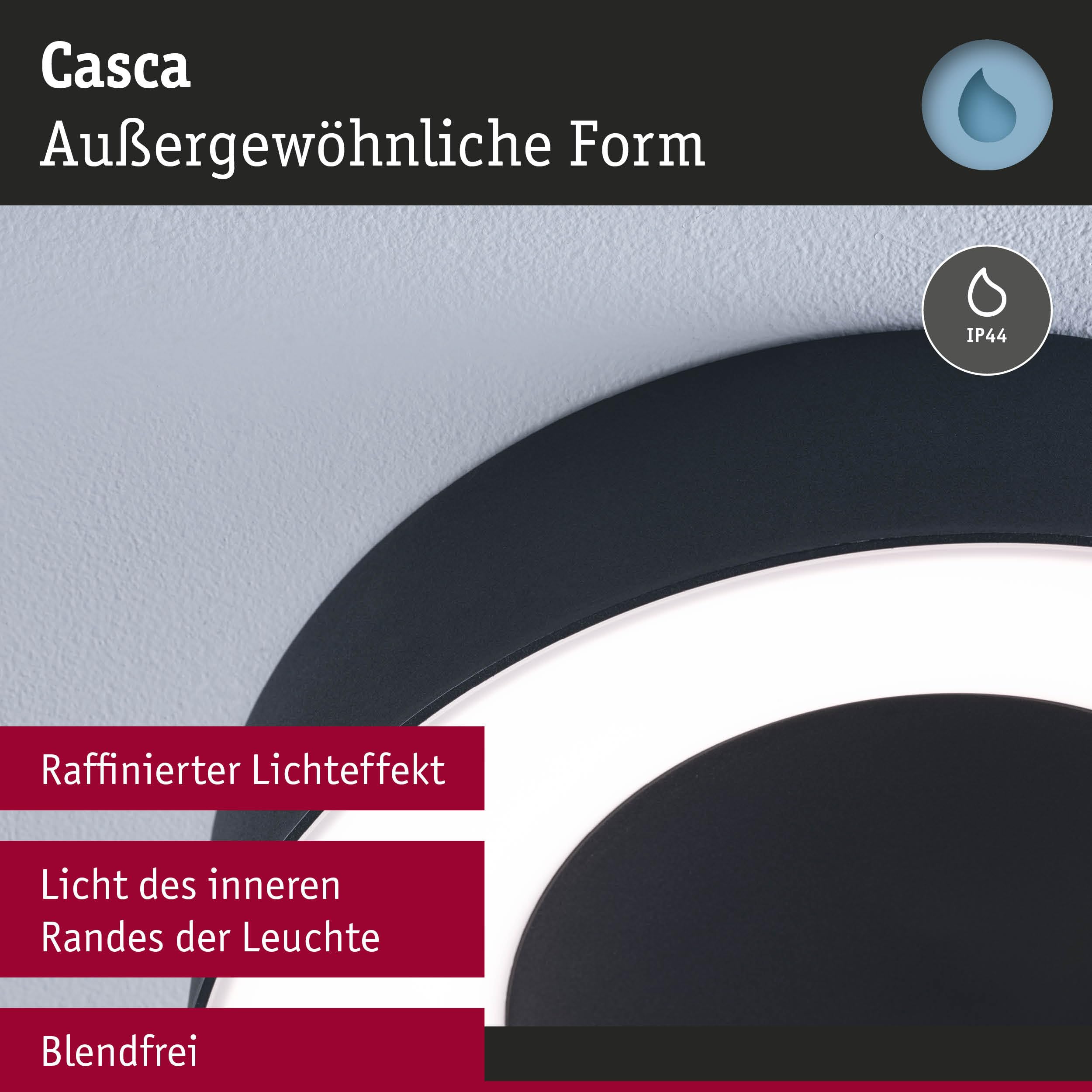 Paulmann 71096 Casca LED Deckenleuchte IP44 schwarz