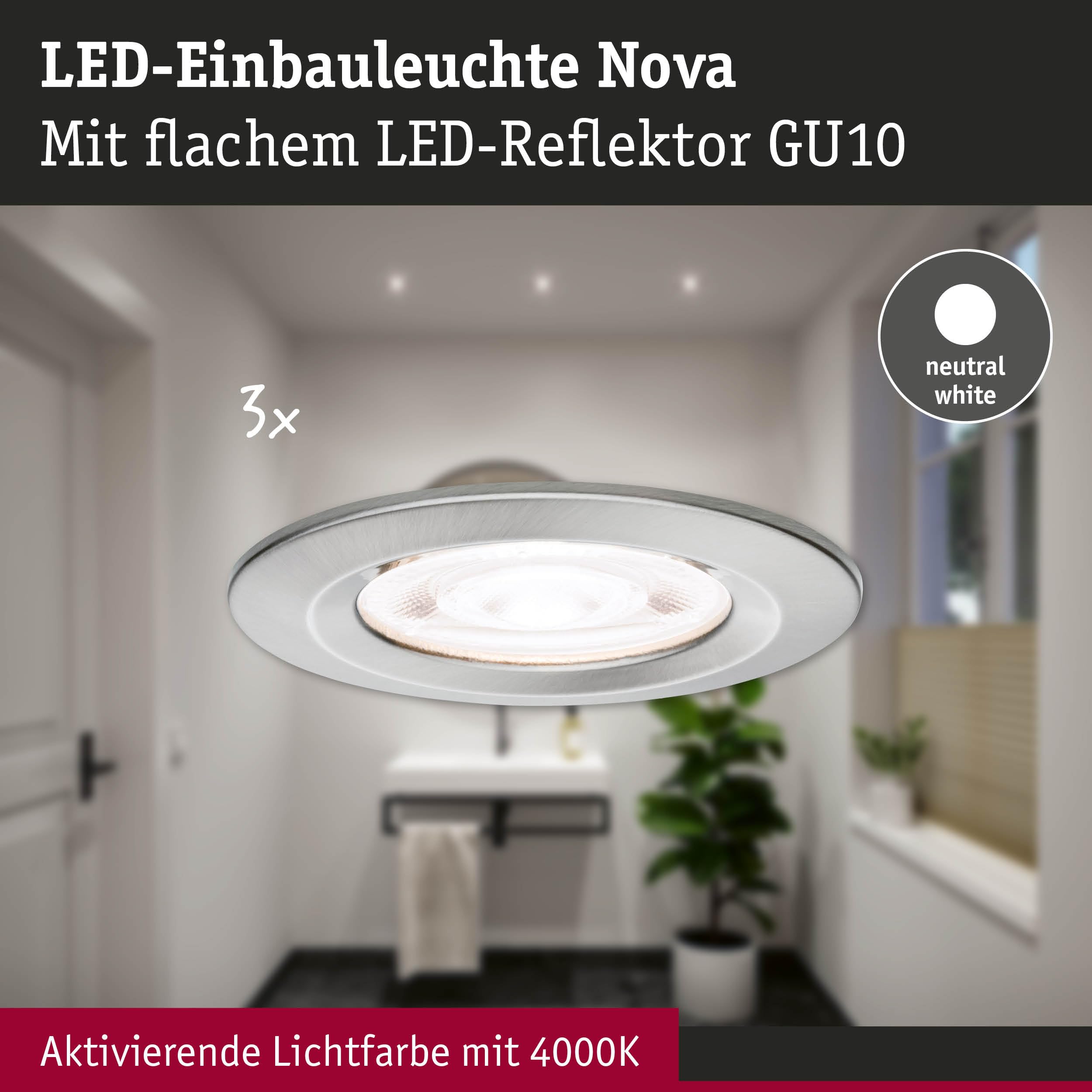 Paulmann Nova 92338 Einbauleuchte 3er-Set 4000K IP44