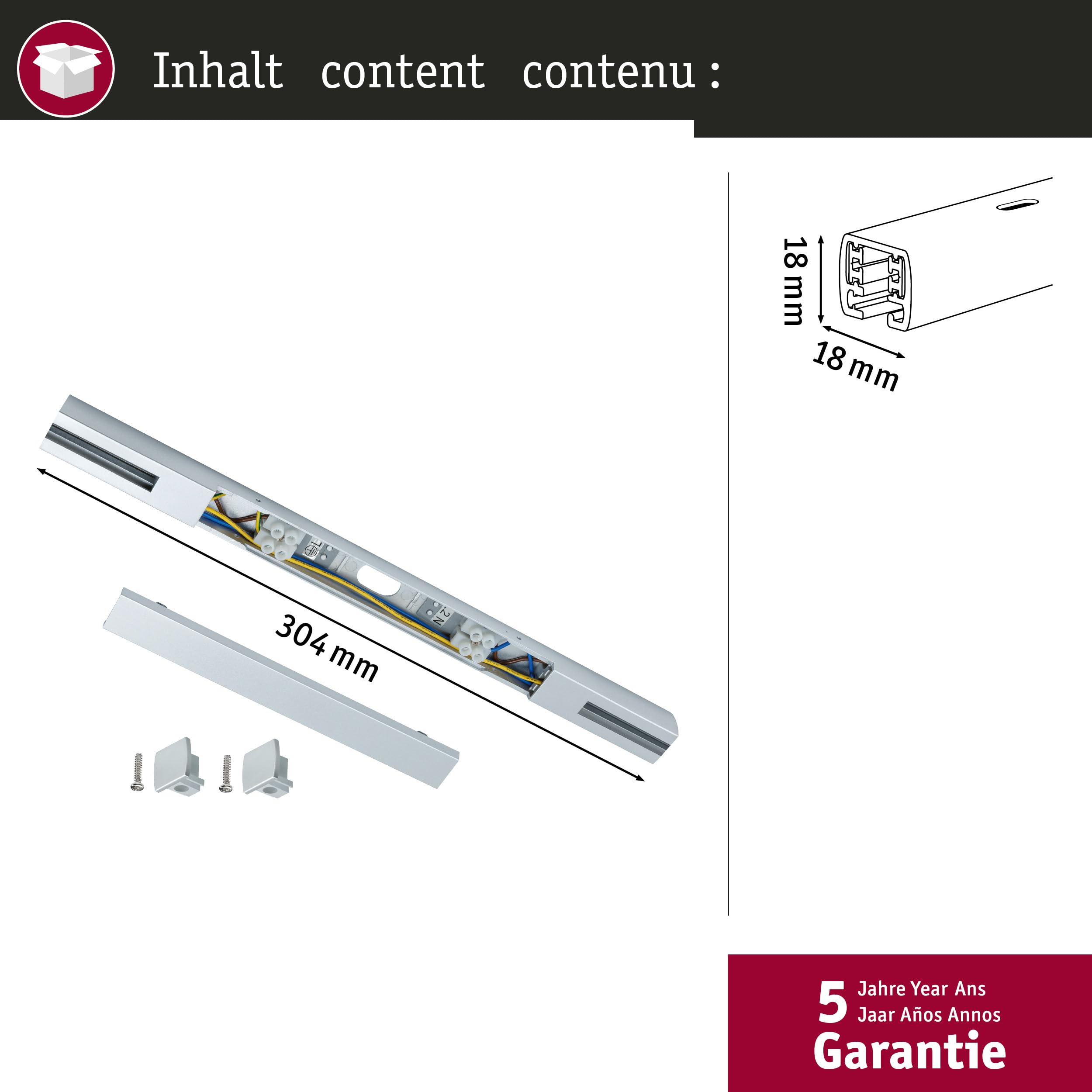 Paulmann URail Einspeisung Mitte 97765 Chrom matt
