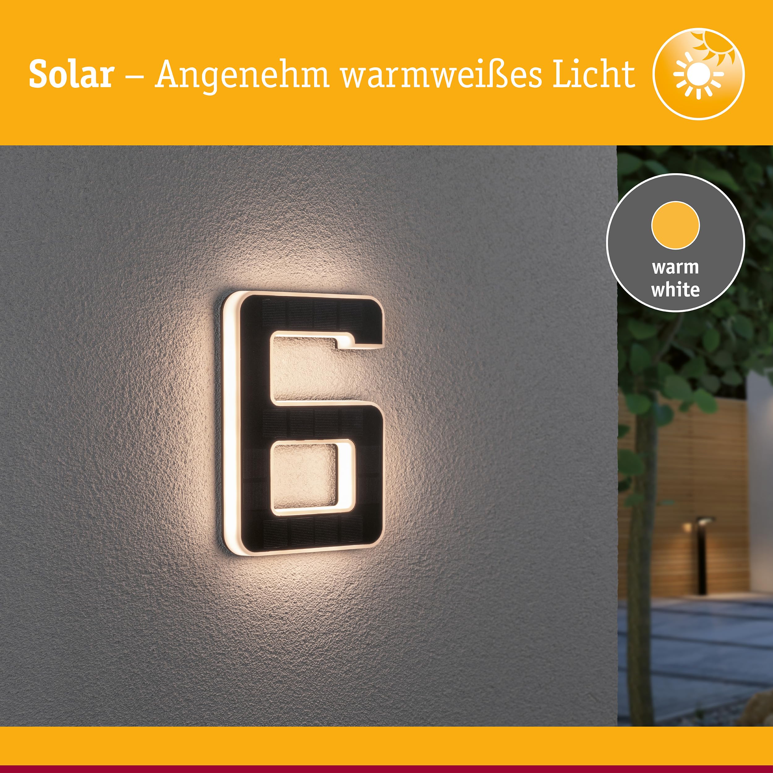 Paulmann 79847 Solar Hausnummer LED schwarz IP44