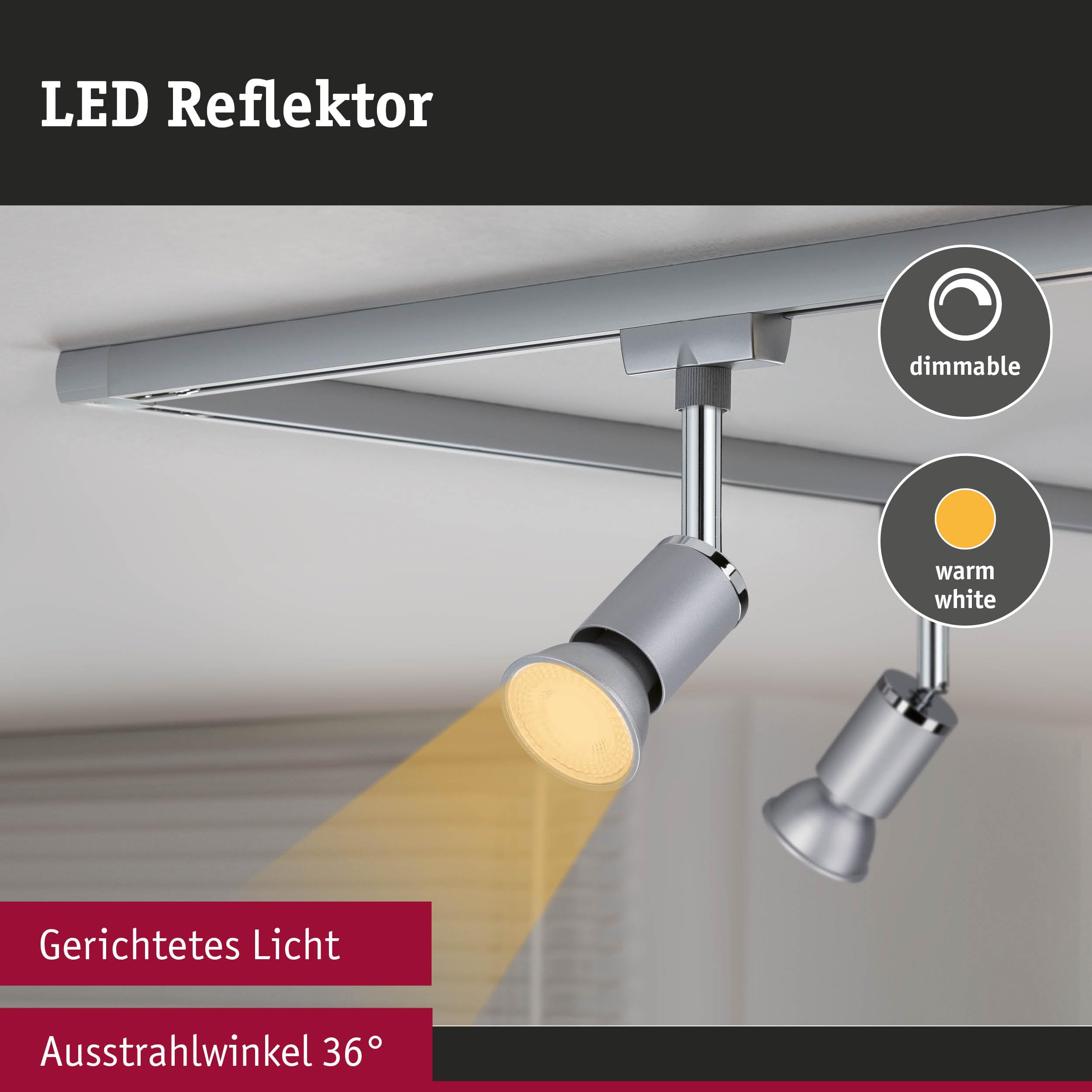Paulmann Set Standard 5232 GU10 Reflektor 3er Chrom 2700K