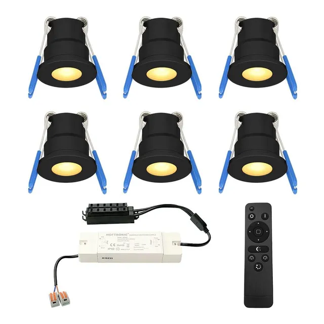Hoftronic Einbaustrahler IP65 Set 6x3W warmweiß dimmbar
