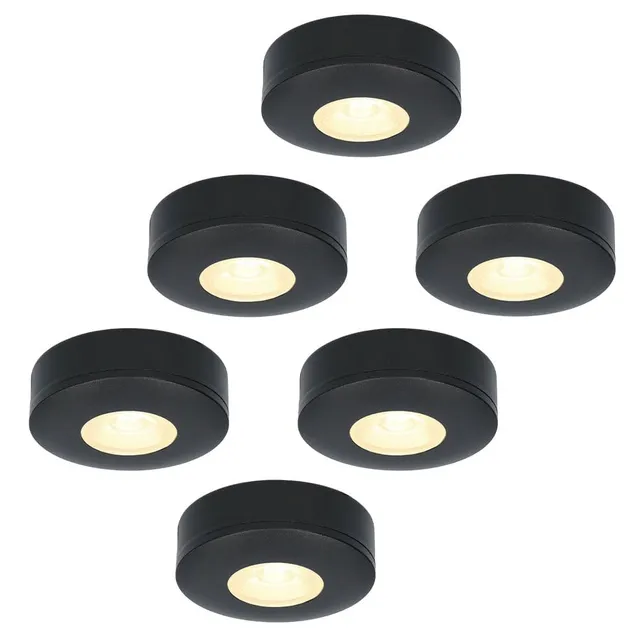 Hoftronic Pavo Einbaustrahler 6er Set schwarz warmweiß