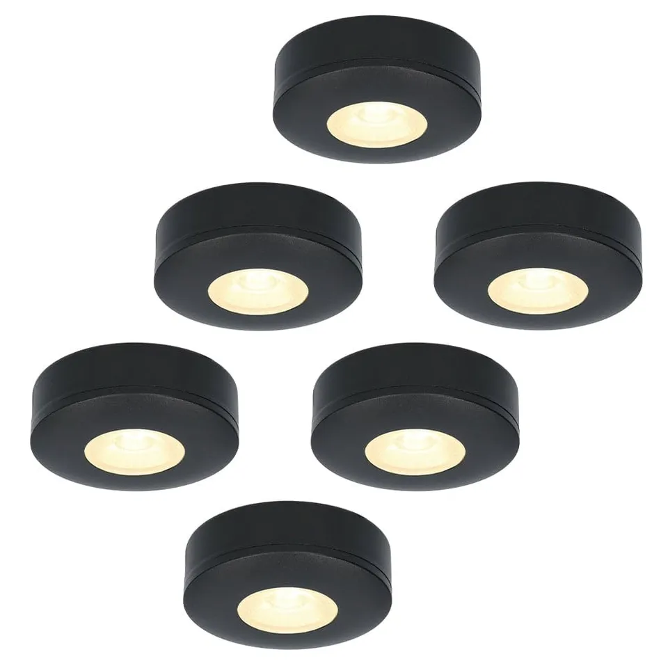 Hoftronic Pavo Einbaustrahler 6er Set schwarz warmweiß