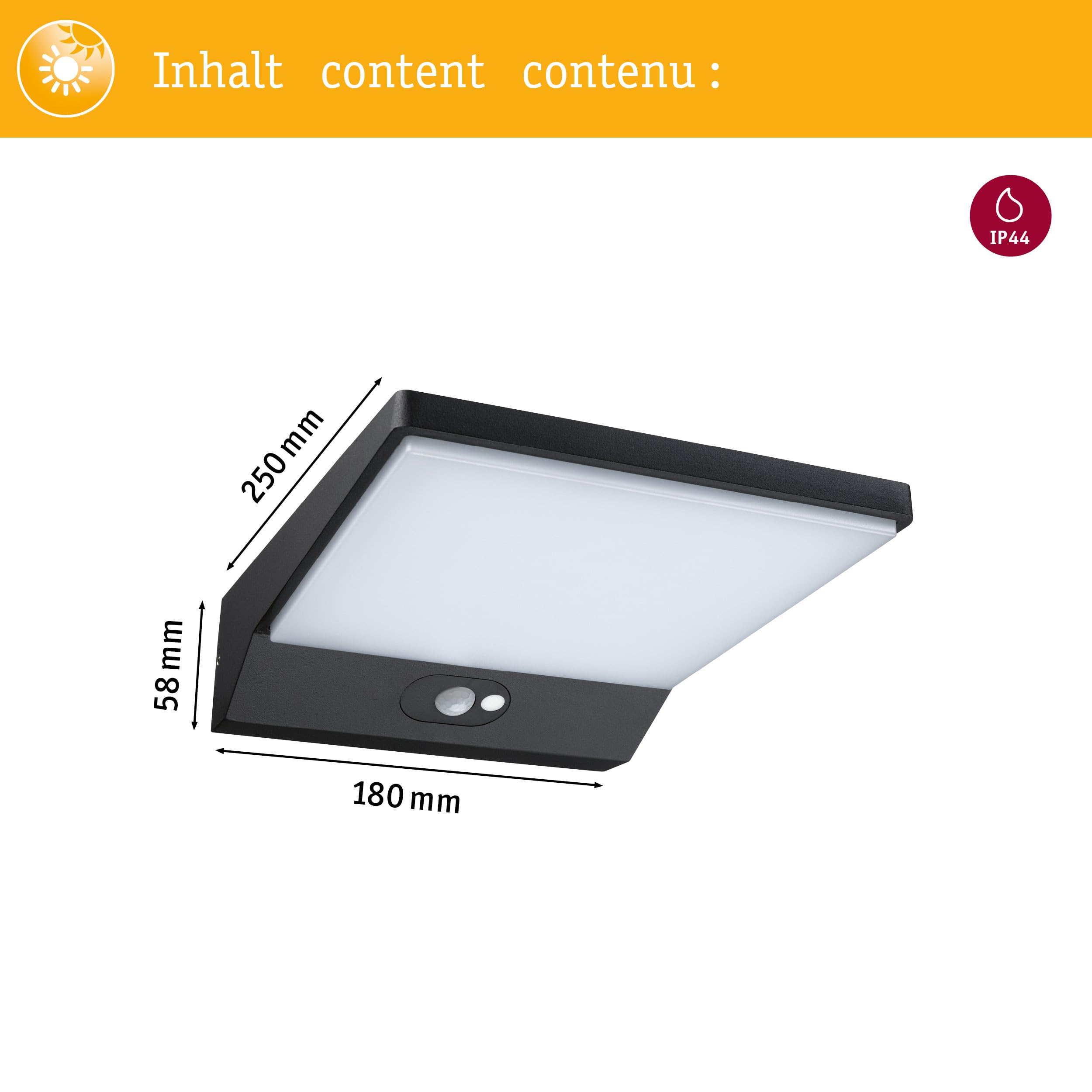 Paulmann 94334 Solar Außenwandleuchte Dunkelgrau 5W 3000K