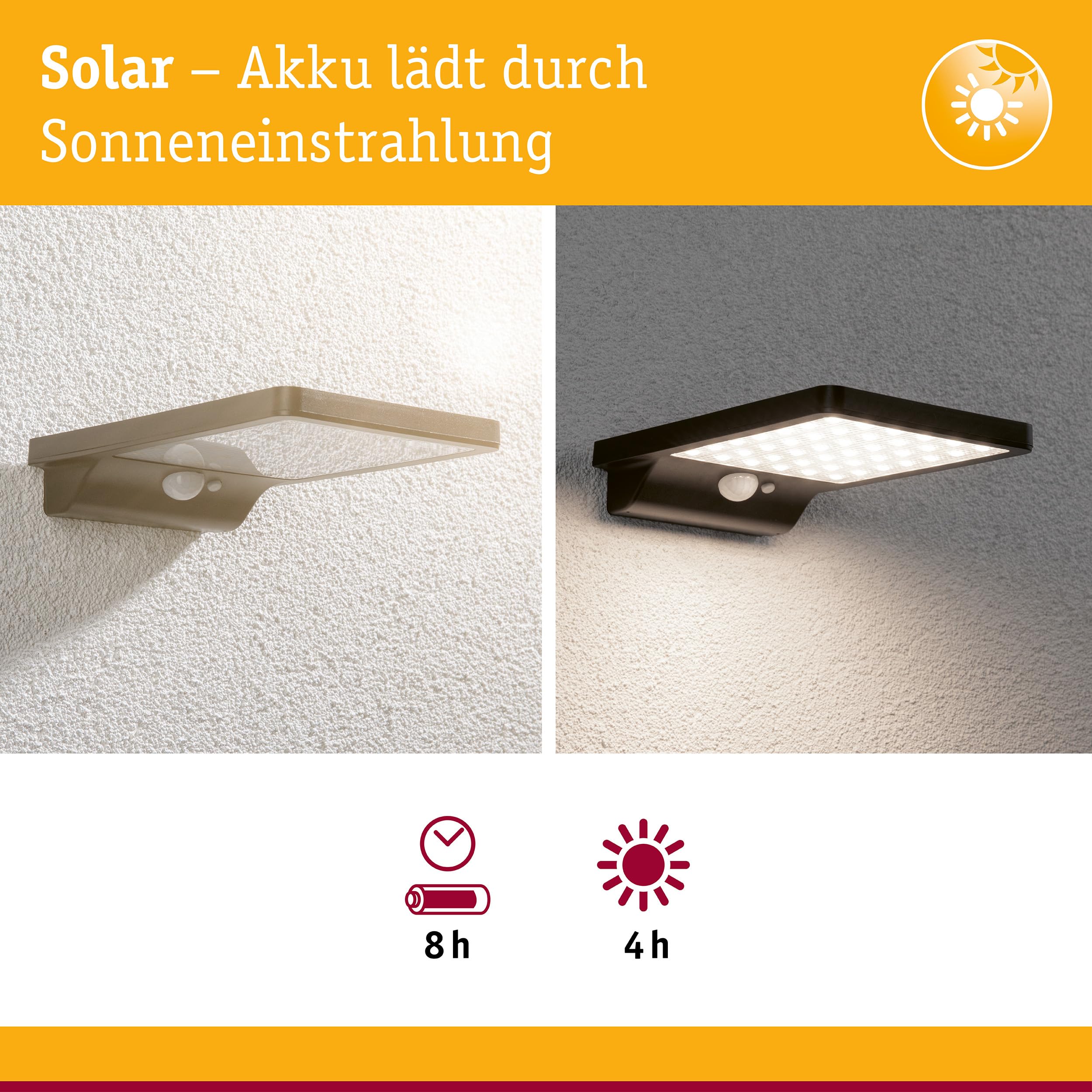 Paulmann Solveig 95393 Solar-Wandleuchte schwarz 3000 K