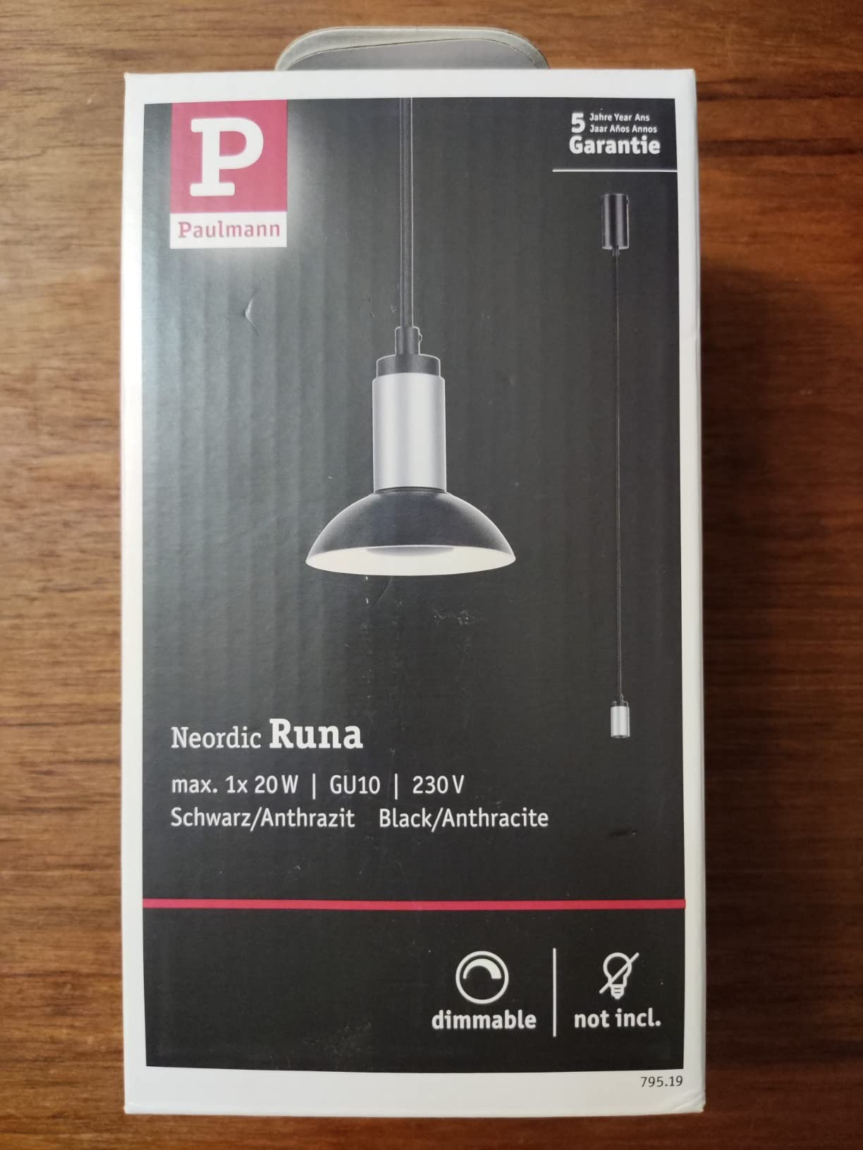Paulmann Neordic Runa 79519 Pendelleuchte GU10 schwarz