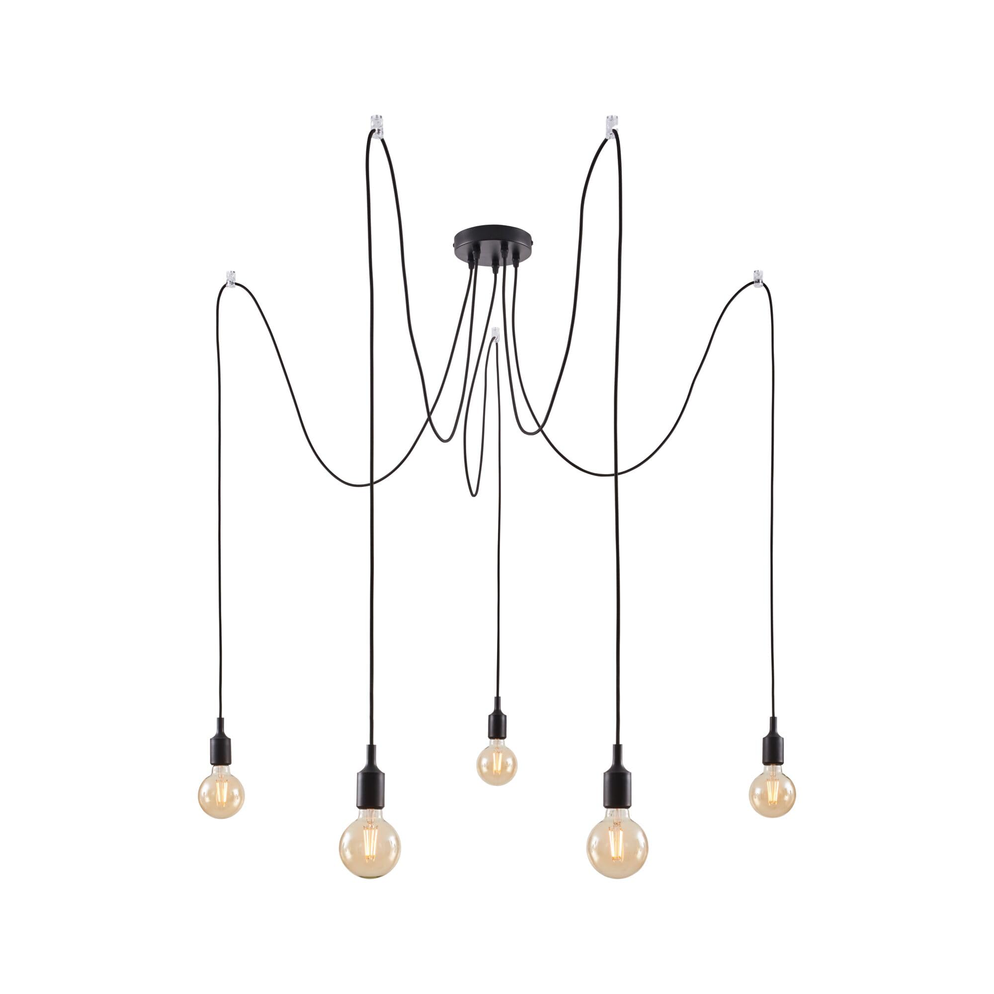 Paulmann Neordic Ketil 50389 Pendelleuchte schwarz 5-flammig E27