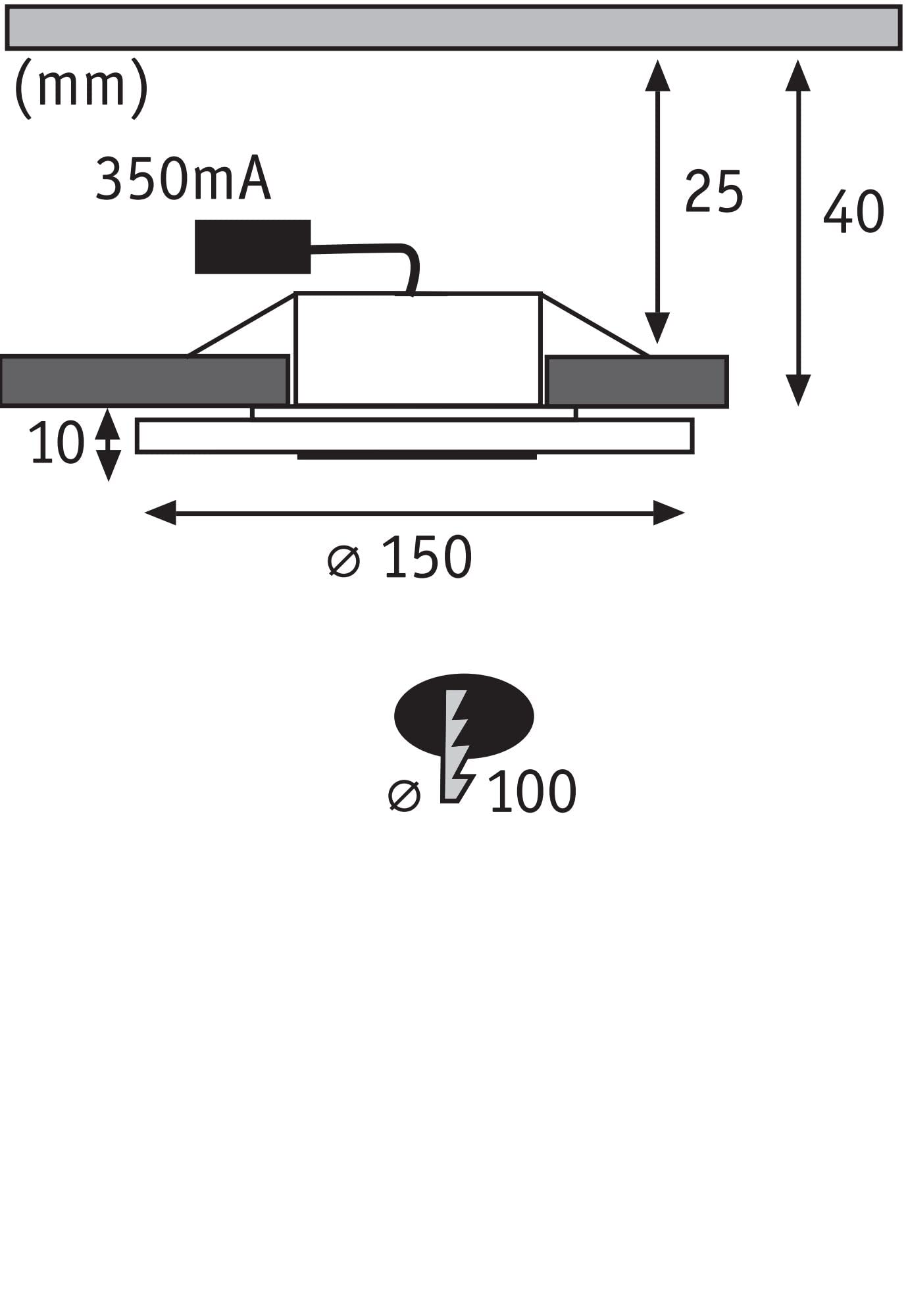Paulmann Whirl Einbaustrahler 3er-Set Ø150 mm dimmbar warmweiß