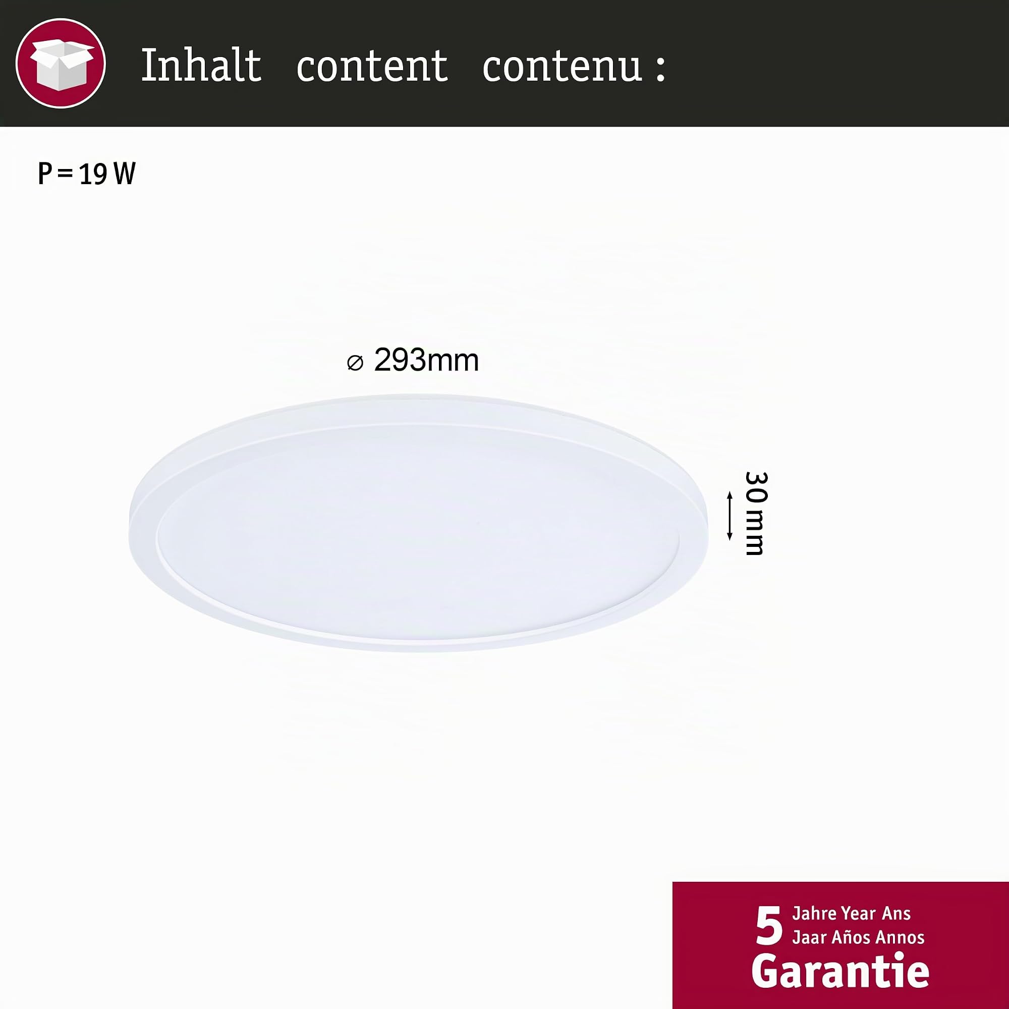 Paulmann Atria Shine 71153 LED Panel rund 293mm weiß warmweiß
