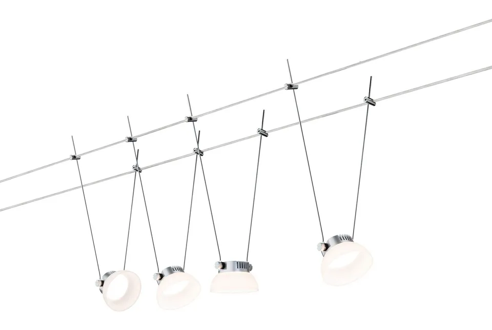 Paulmann RoundMac 50016 Seilleuchte Basisset Chrom matt 4x4W