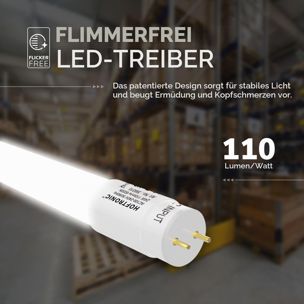 Hoftronic Feuchtraumleuchte 120 cm 18W kaltweiß IP65