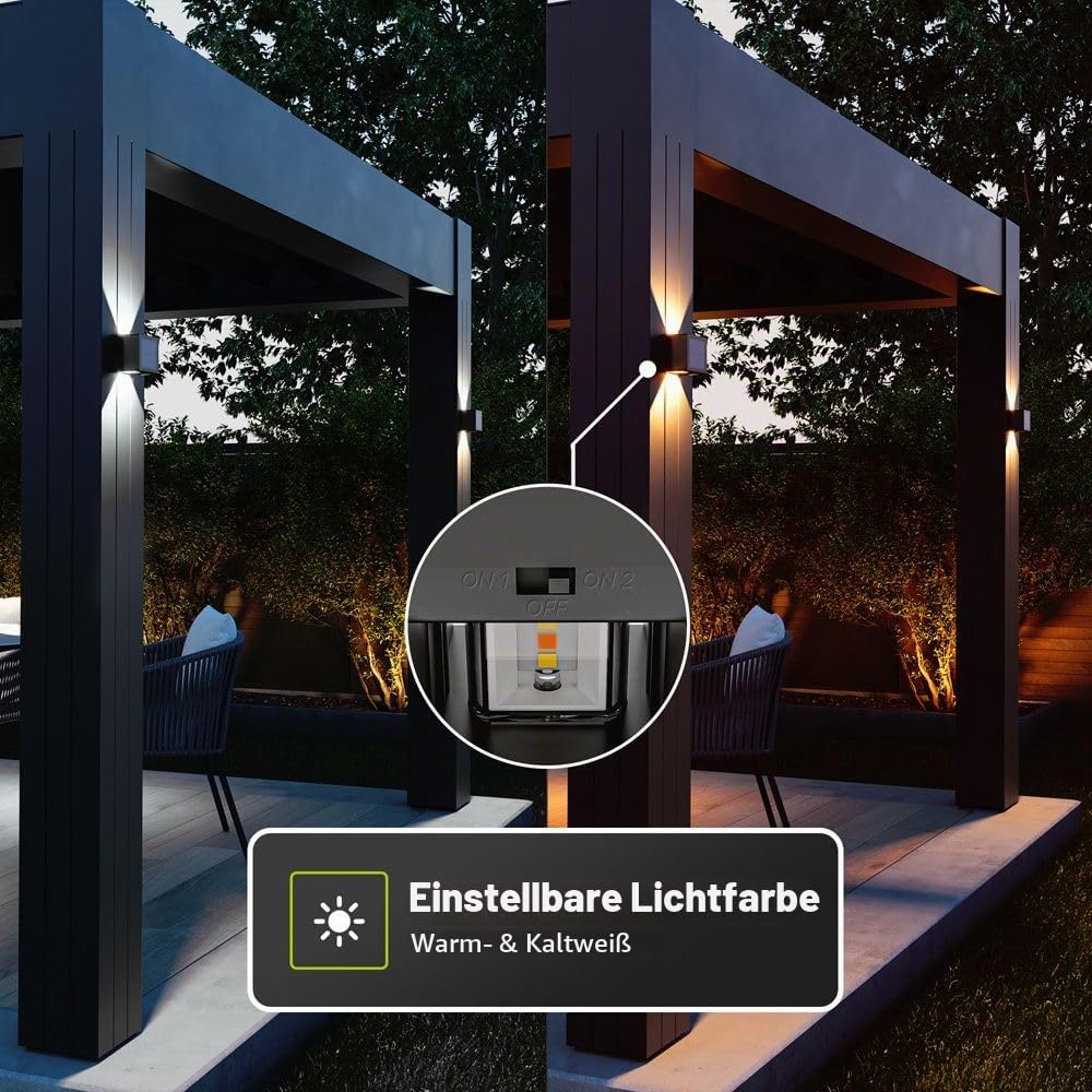 Hoftronic Louis Solar Wandleuchte 2er Set IP65
