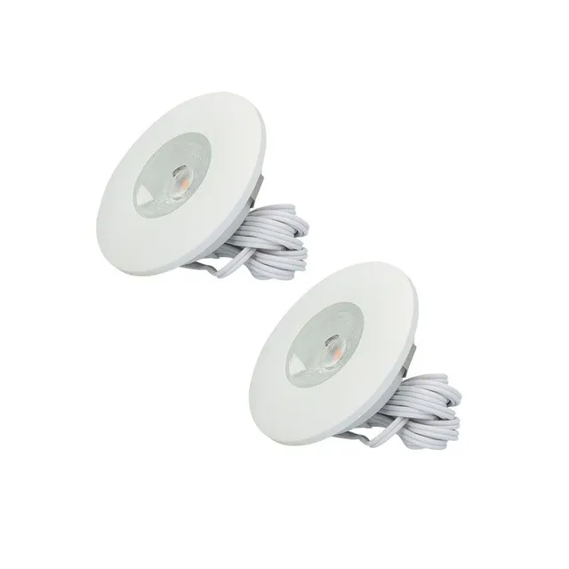 Hoftronic Pavo Einbaustrahler 2er Set weiß 2700K flach