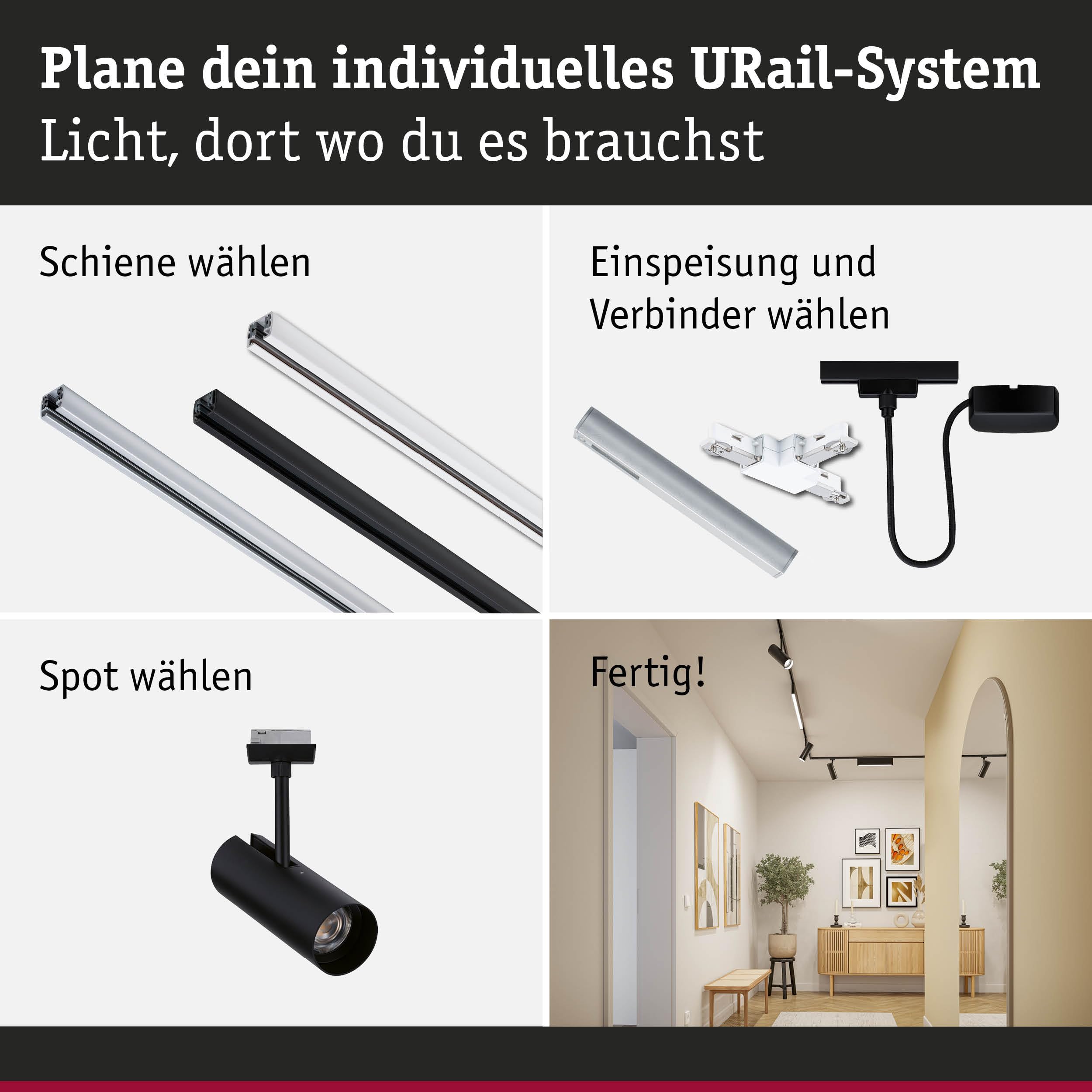 Paulmann URail Theron 95696 Schienenspot Schwarz 3000K