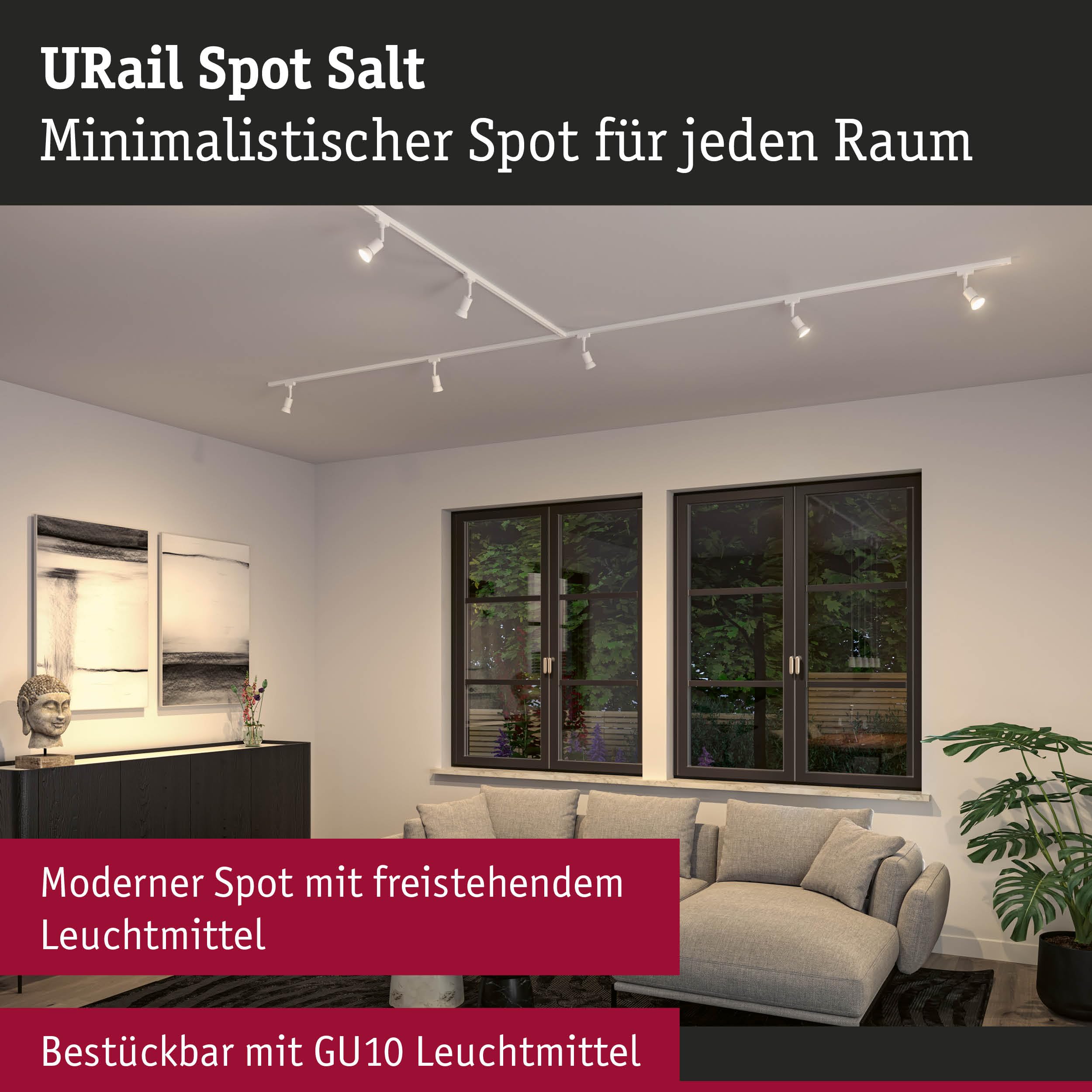Paulmann URail 95635 Salt Schienenspot GU10 signalweiß