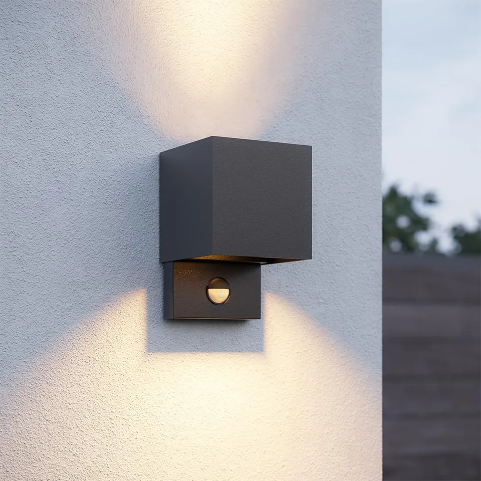 Hoftronic Kansas Wandleuchte außen 7W warmweiß mit Bewegungsmelder