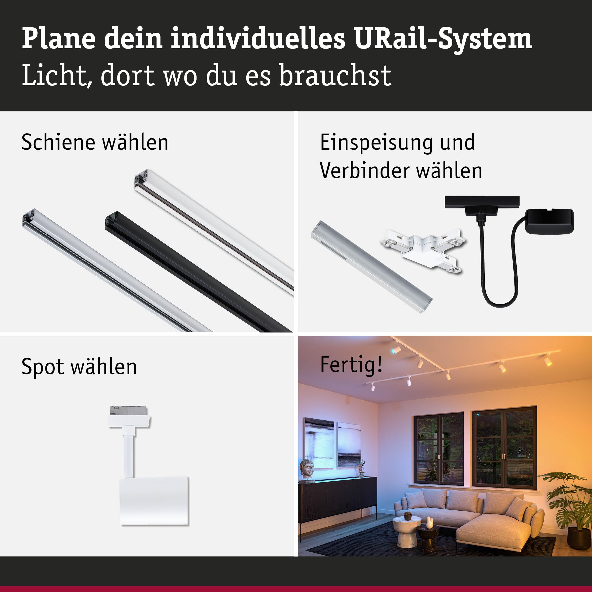 Paulmann URail 95663 Luxe Schienenspot Zigbee GU10 weiß