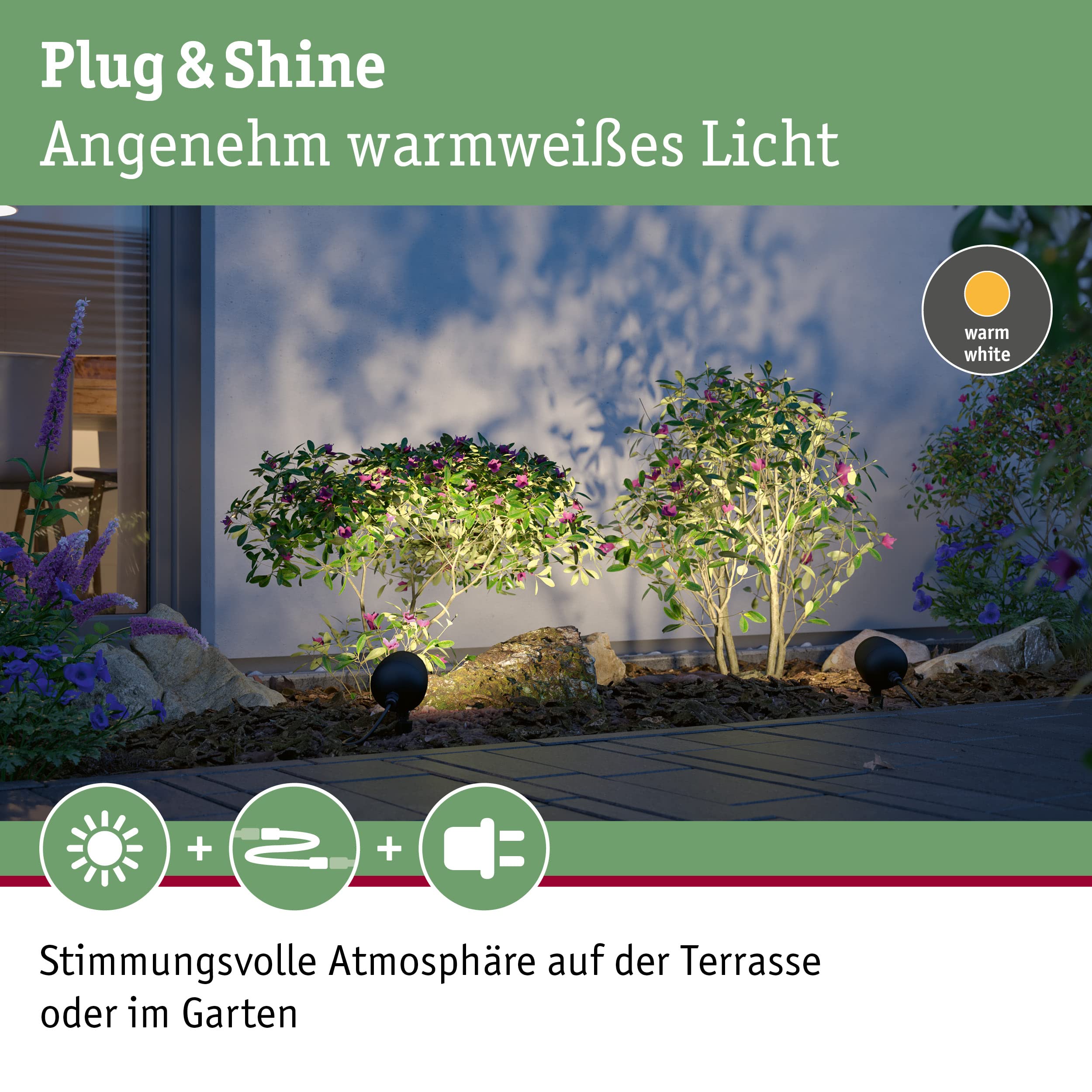 Paulmann Plug & Shine 94774 Gartenstrahler Kikolo anthrazit