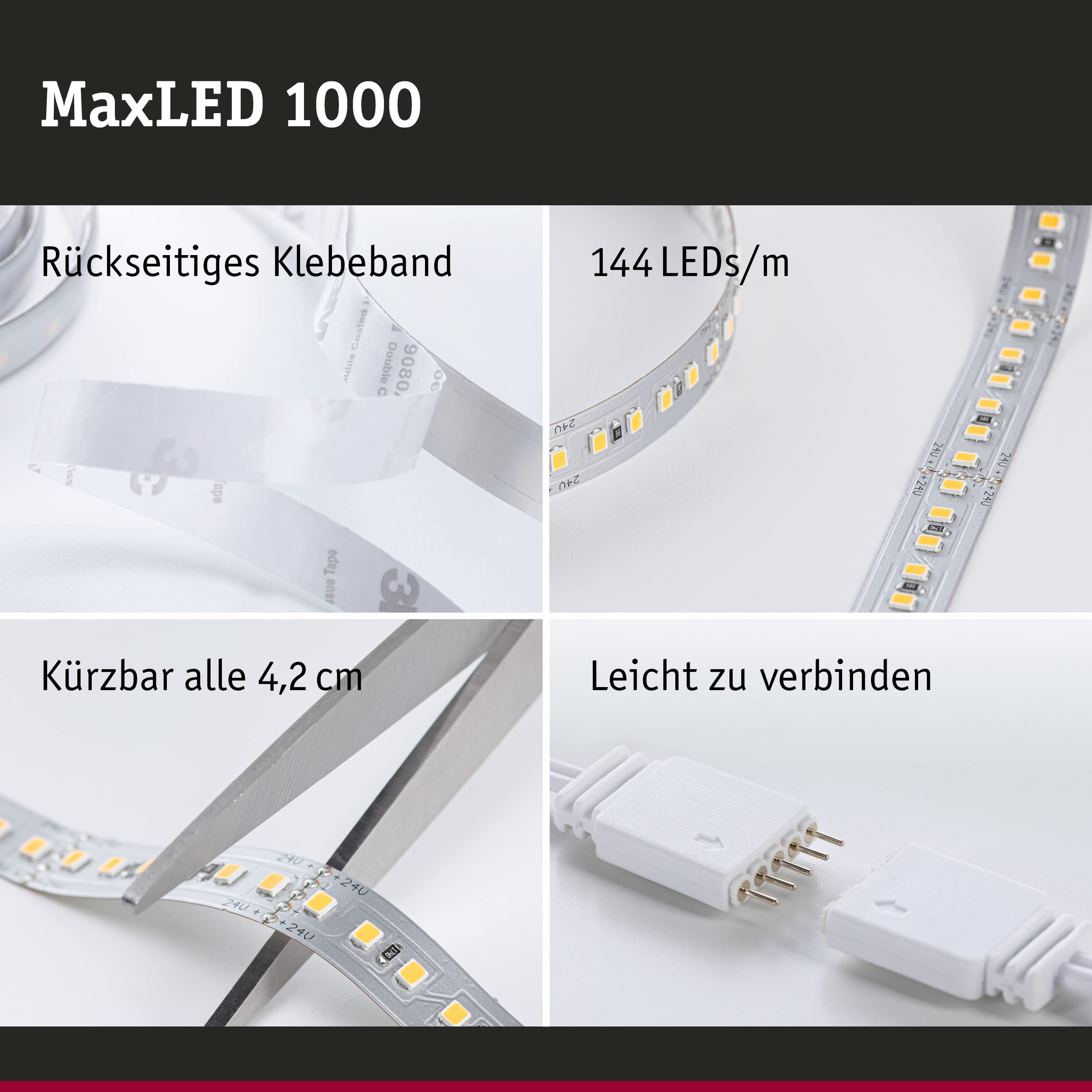 Paulmann MaxLED 705.88 LED-Streifen Komplettset silber erweiterbar