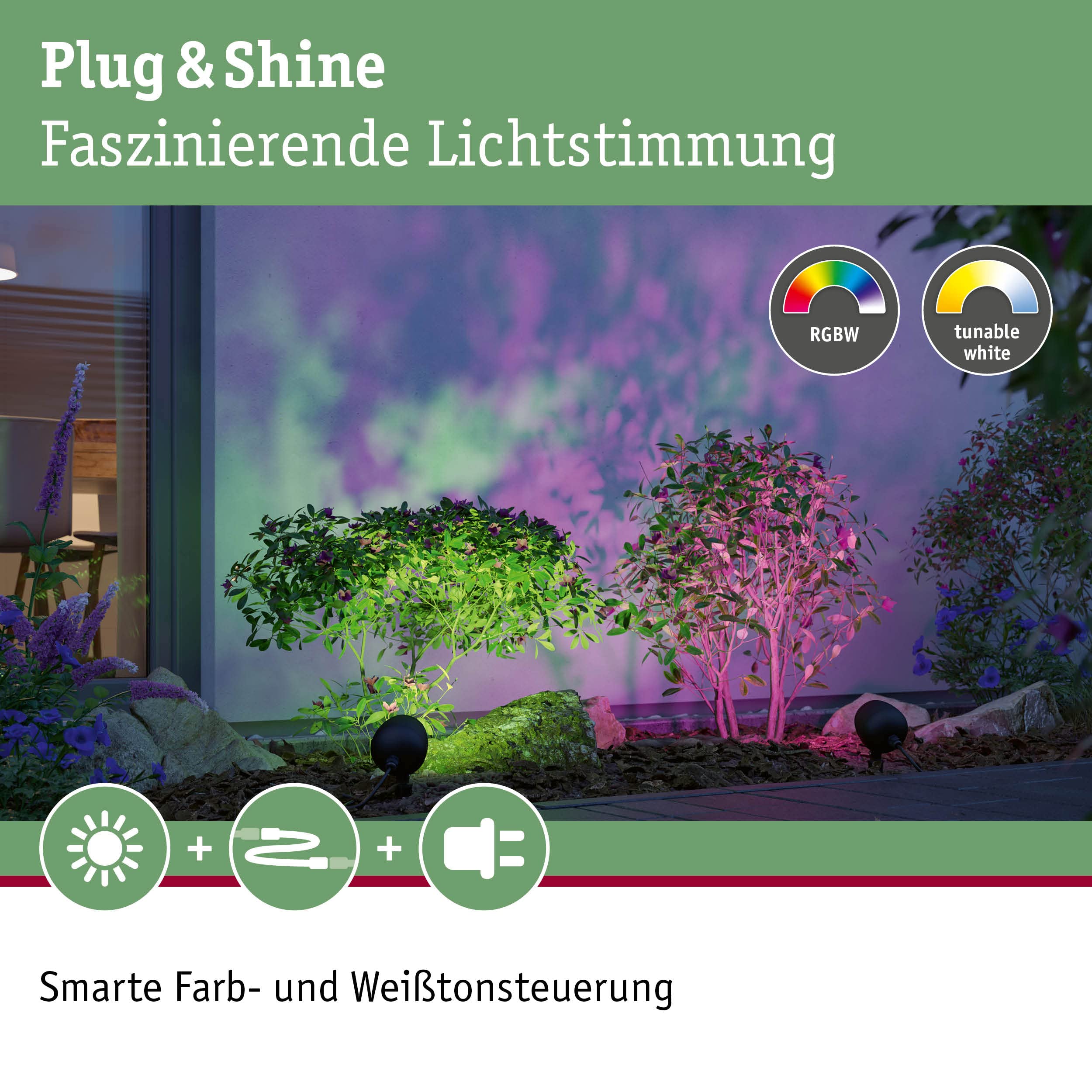 Paulmann Plug & Shine Kikolo Gartenstrahler anthrazit IP65