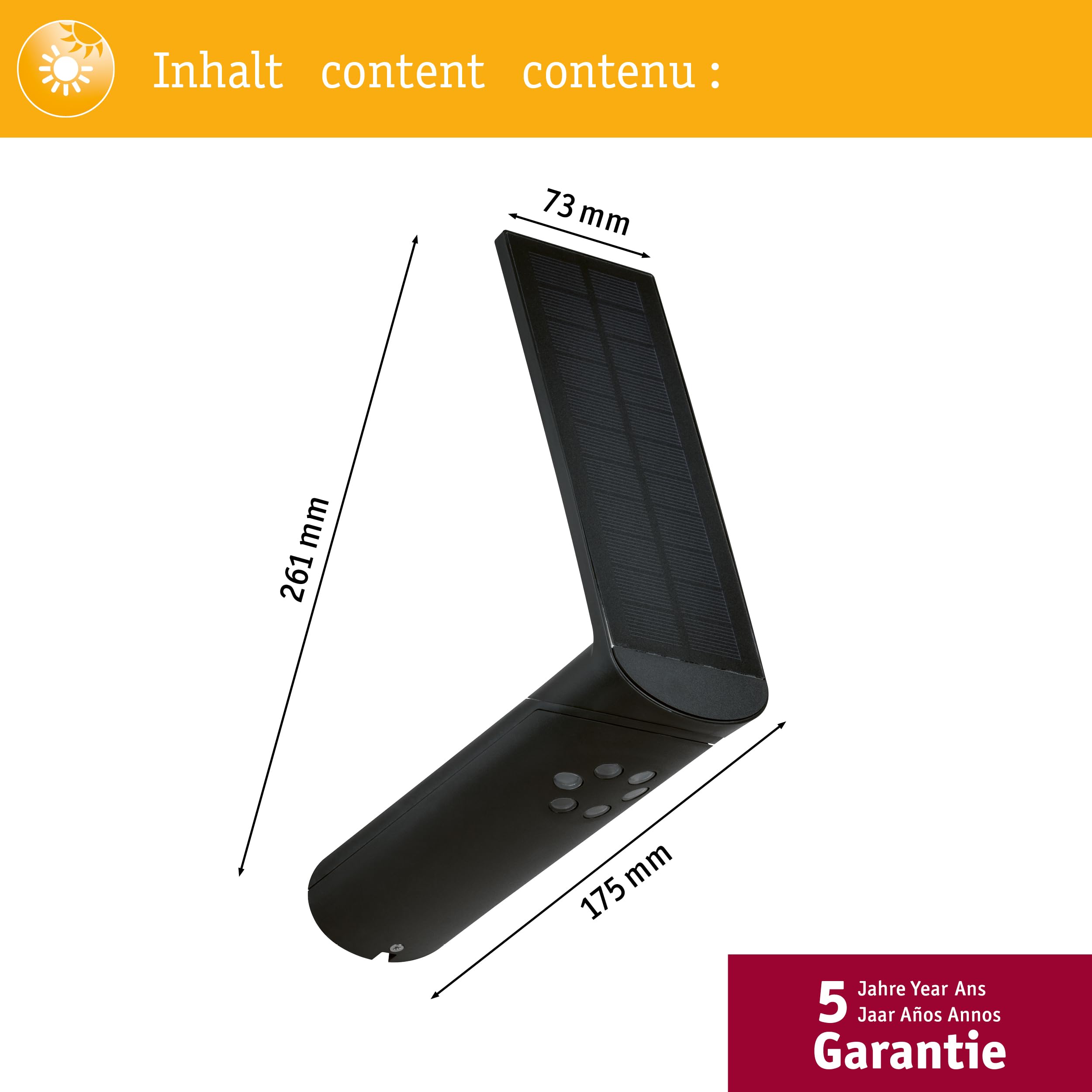 Paulmann Ilias 94260 Solar Wandleuchte Anthrazit warmweiß