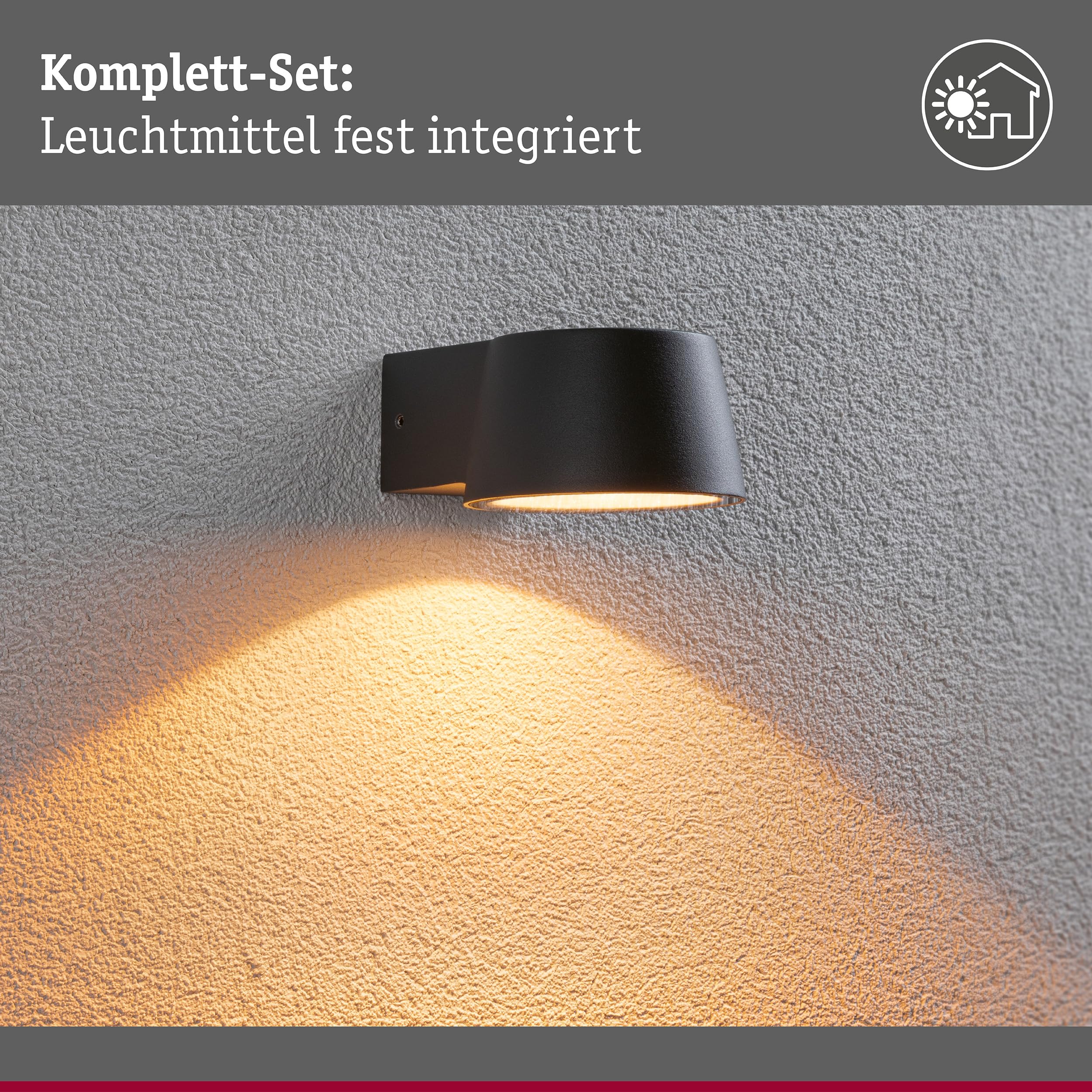 Paulmann Capea LED Wandleuchte Anthrazit IP44 2200K
