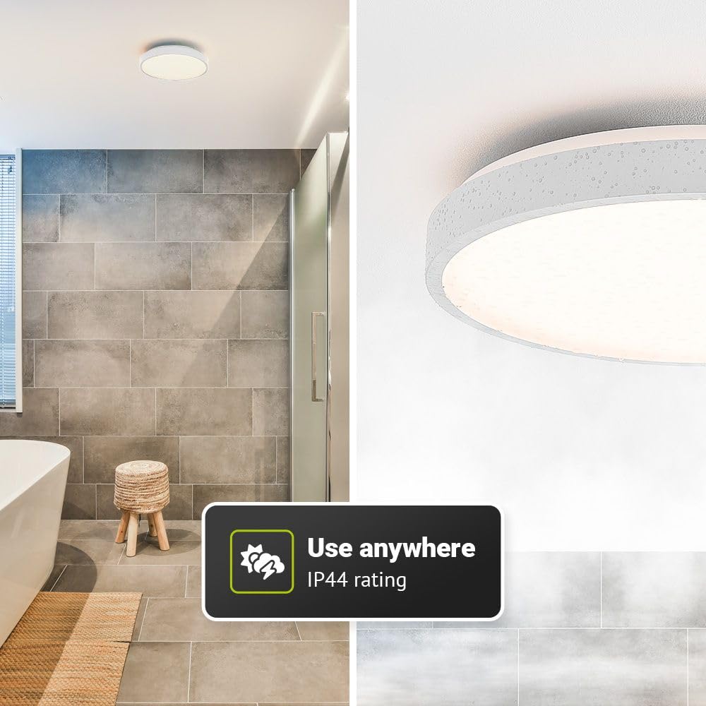 Hoftronic LED Deckenleuchte Weiß 35 cm IP44 dimmbar