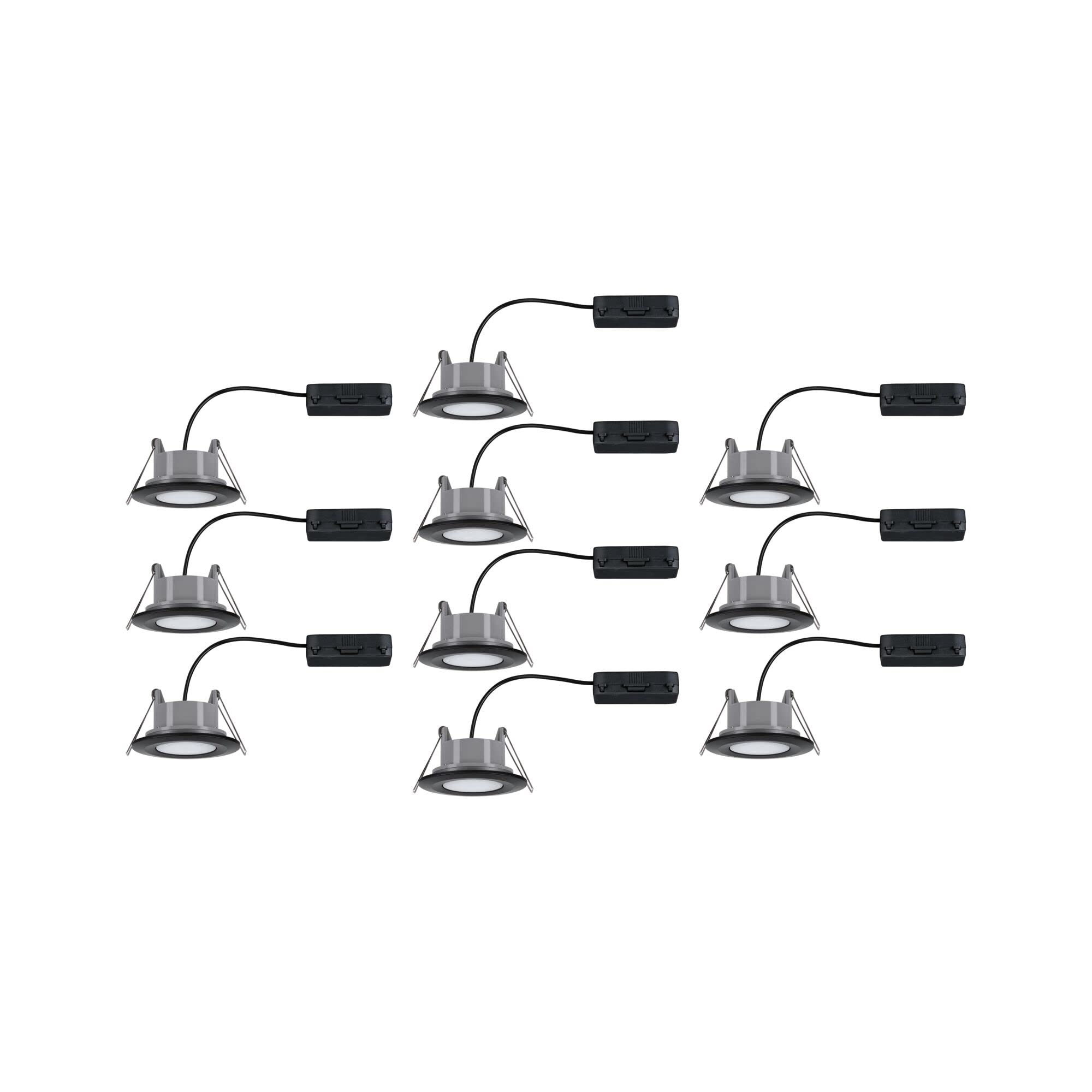 Paulmann Calla Einbaustrahler 10er-Set IP65 Schwarz 4000K