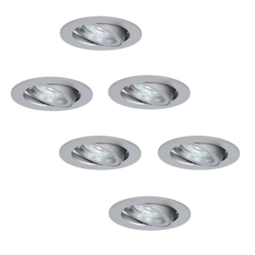 Hoftronic Jose Einbaustrahler 6er Set GU10 6500K kaltweiß